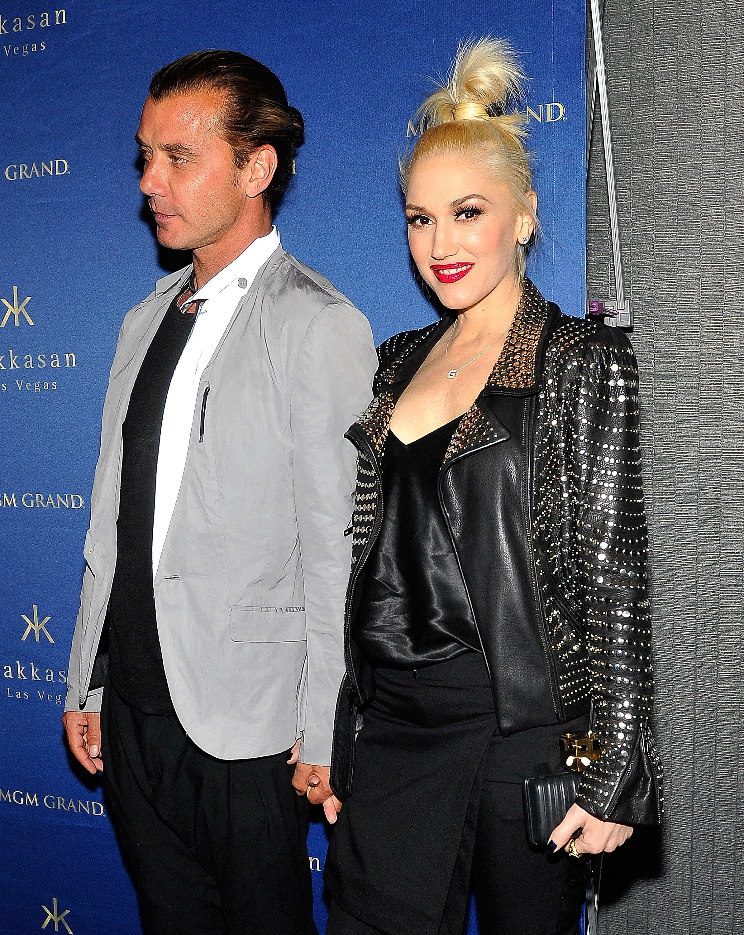 Gavin Rossdale and Gwen Stefani arrive at the anniversary celebration of Hakkasan Las Vegas Restaurant and Nightclub in Las Vegas, Nevada, on April 27, 2014 | Source: Getty Images