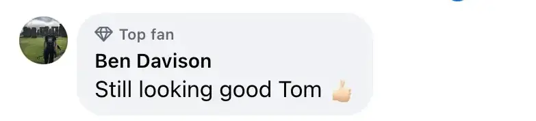 A social media user comments on Tom Wopat's post | Source: Facebook/TomWopat