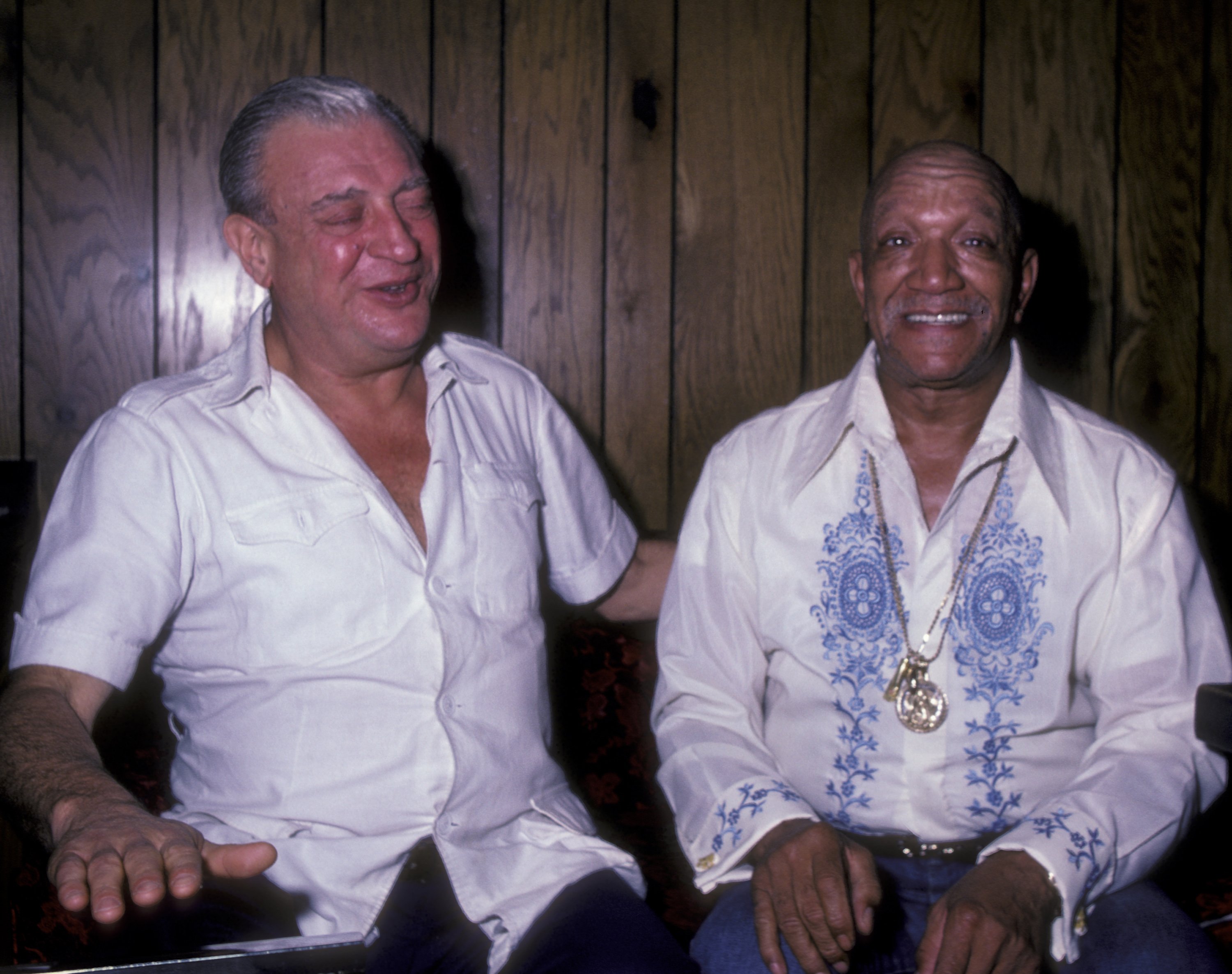 Actors Rodney Dangerfield and Red Foxx sighted on July 21, 1982 at Dangerfield's in New York City.  | Source: Getty Images