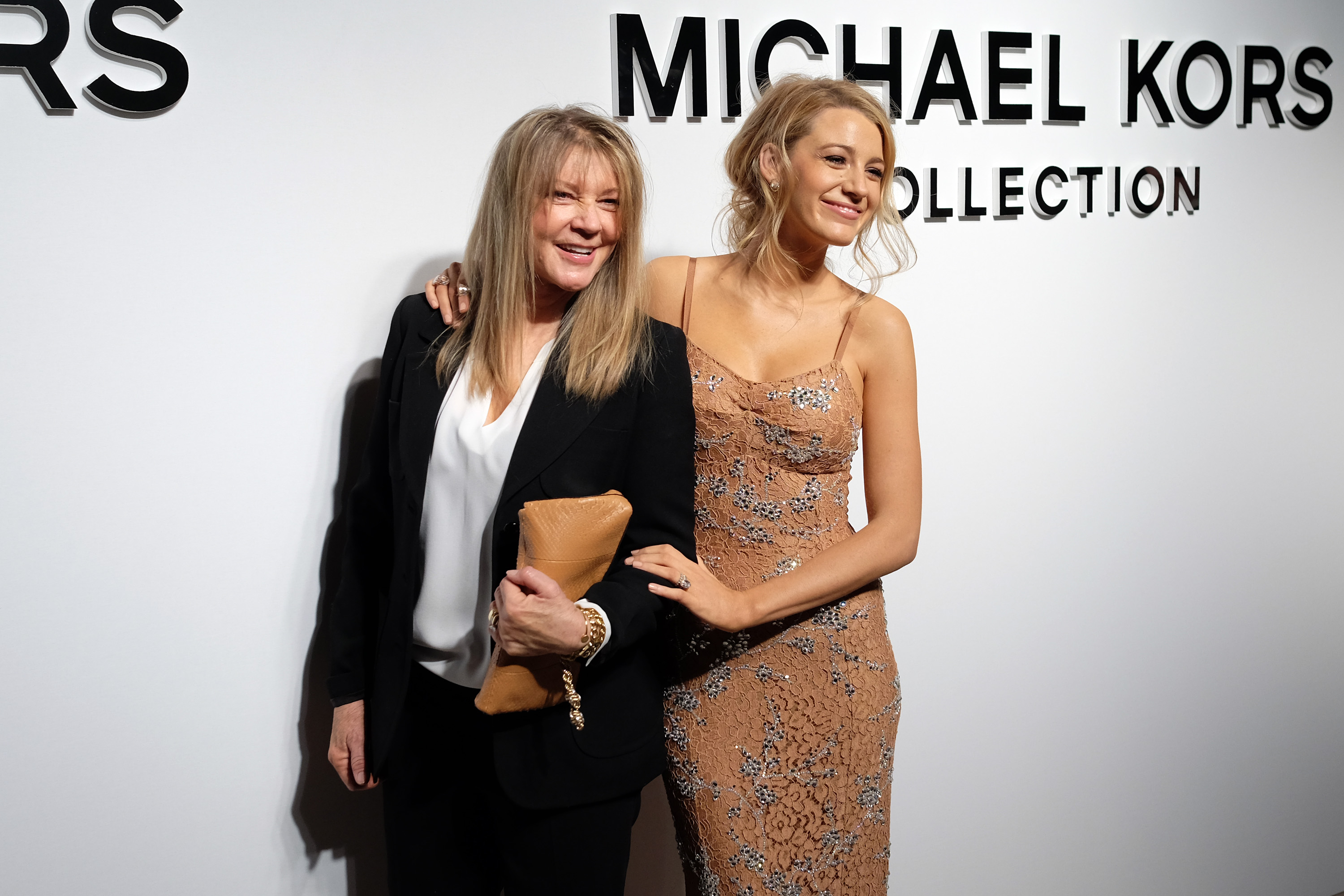 Elaine Lively and Blake Lively pose backstage at the Michael Kors Fall Runway Show during New York Fashion Week in New York City, on February 17, 2016. | Source: Getty images