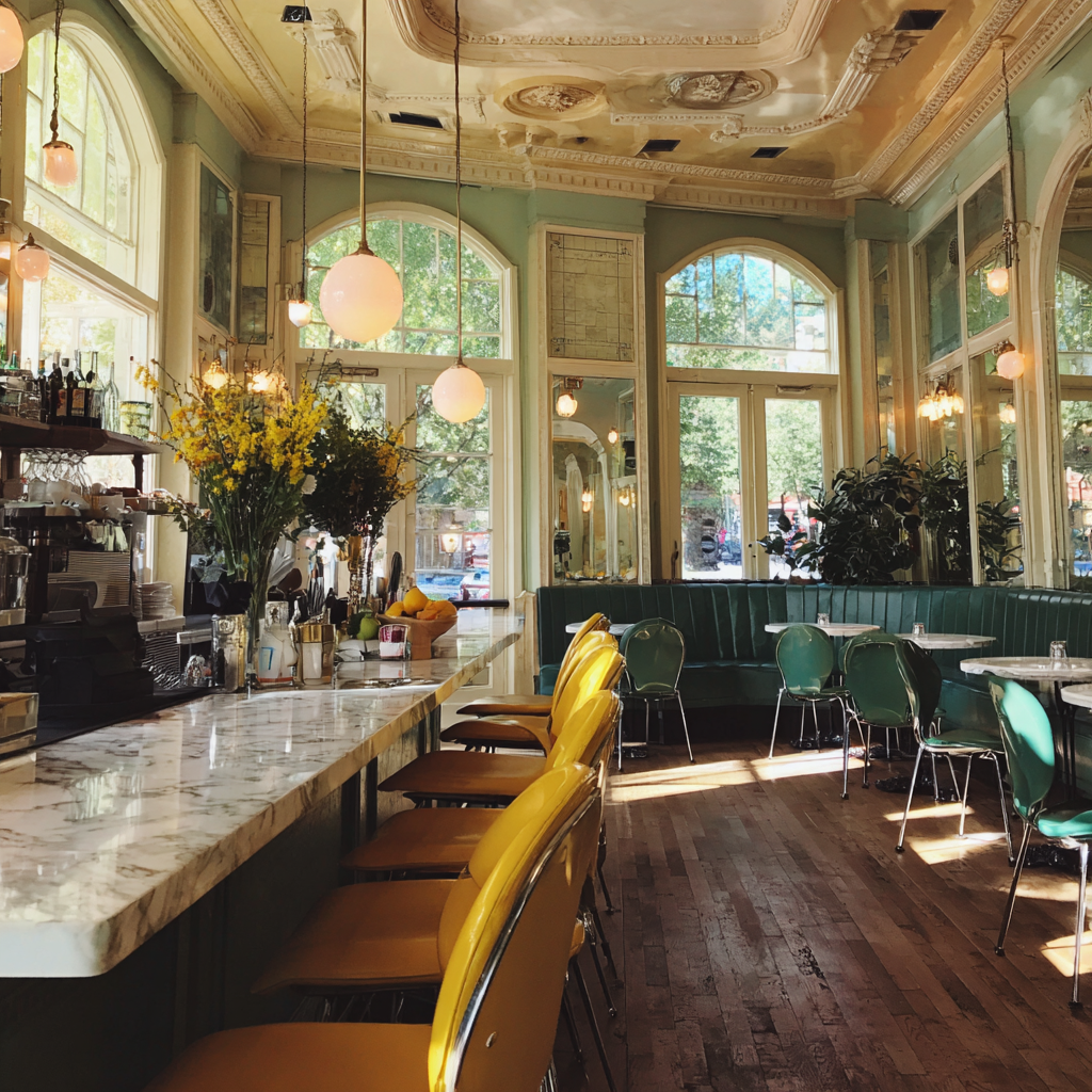 The interior of a fancy bistro | Source: Midjourney
