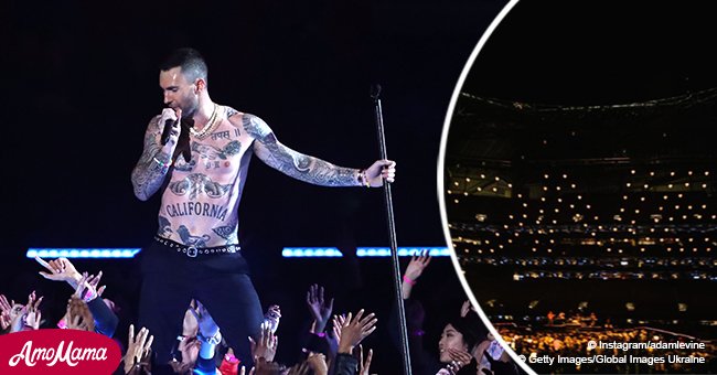 Fans missed a hidden message of 35 flashing words while discussing Adam Levine’s naked torso