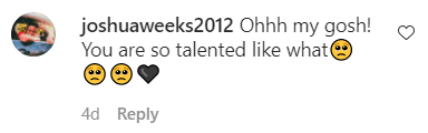 A fan's comment under a video posted by China McClain on her Instagram page. | Photo: Instagram/chinamcclain
