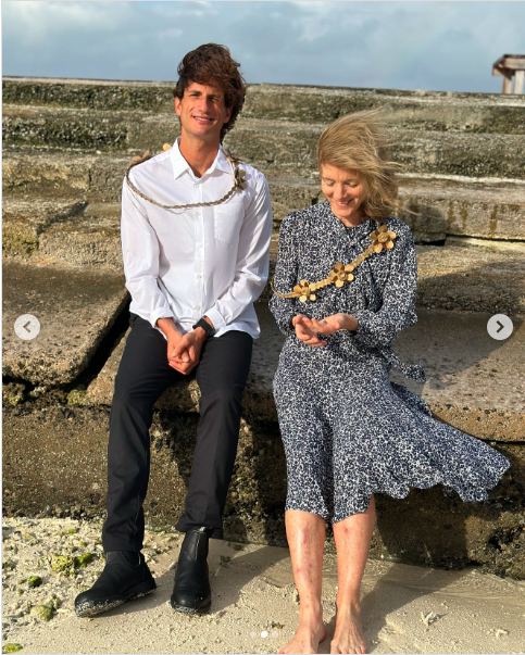 A screenshot of Jack Schlossberg with his mother, Caroline Kennedy, from a post dated January 28, 2025. | Source: Instagram/jackuno