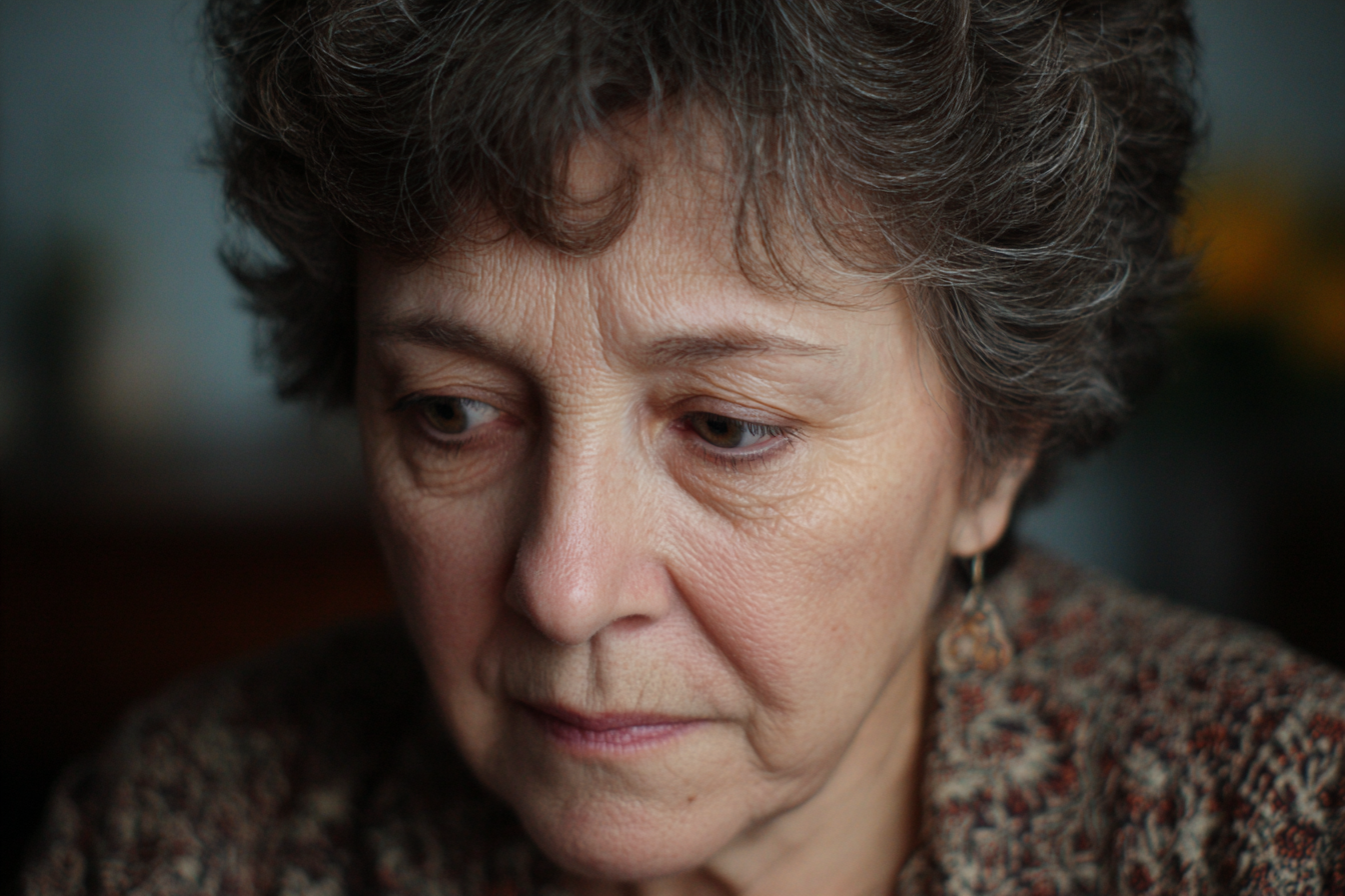 An upset older woman | Source: Midjourney