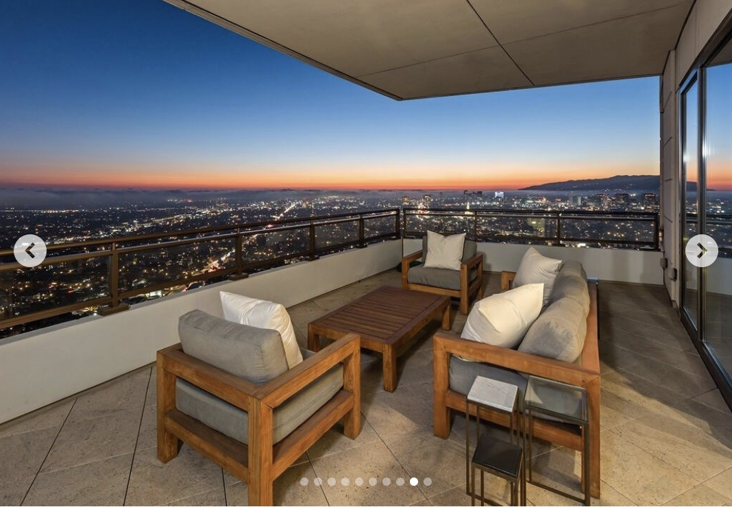 The view from one of the terraces in Rihanna's penthouse at The Century in Century City, published in March 2024 | Source: instagram/robbreportrealestate