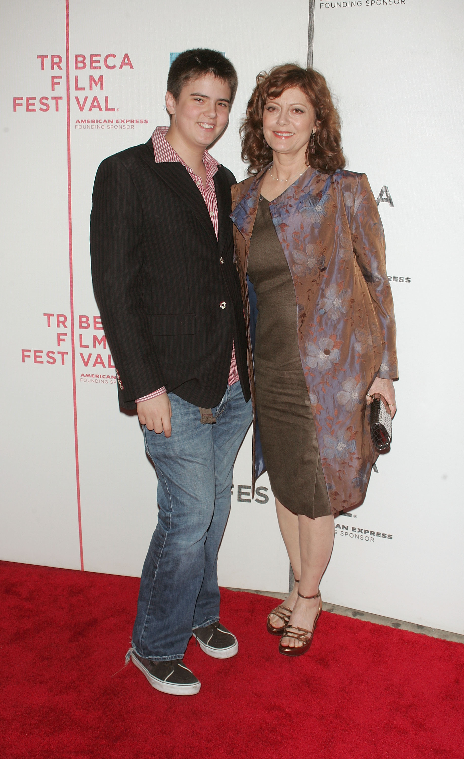 Miles Robbins and Susan Sarandon at the 7th Annual Tribeca Film Festival "Speed Racer" premiere at BMCC/TPAC in New York City on May 3, 2008 | Source: Getty Images
