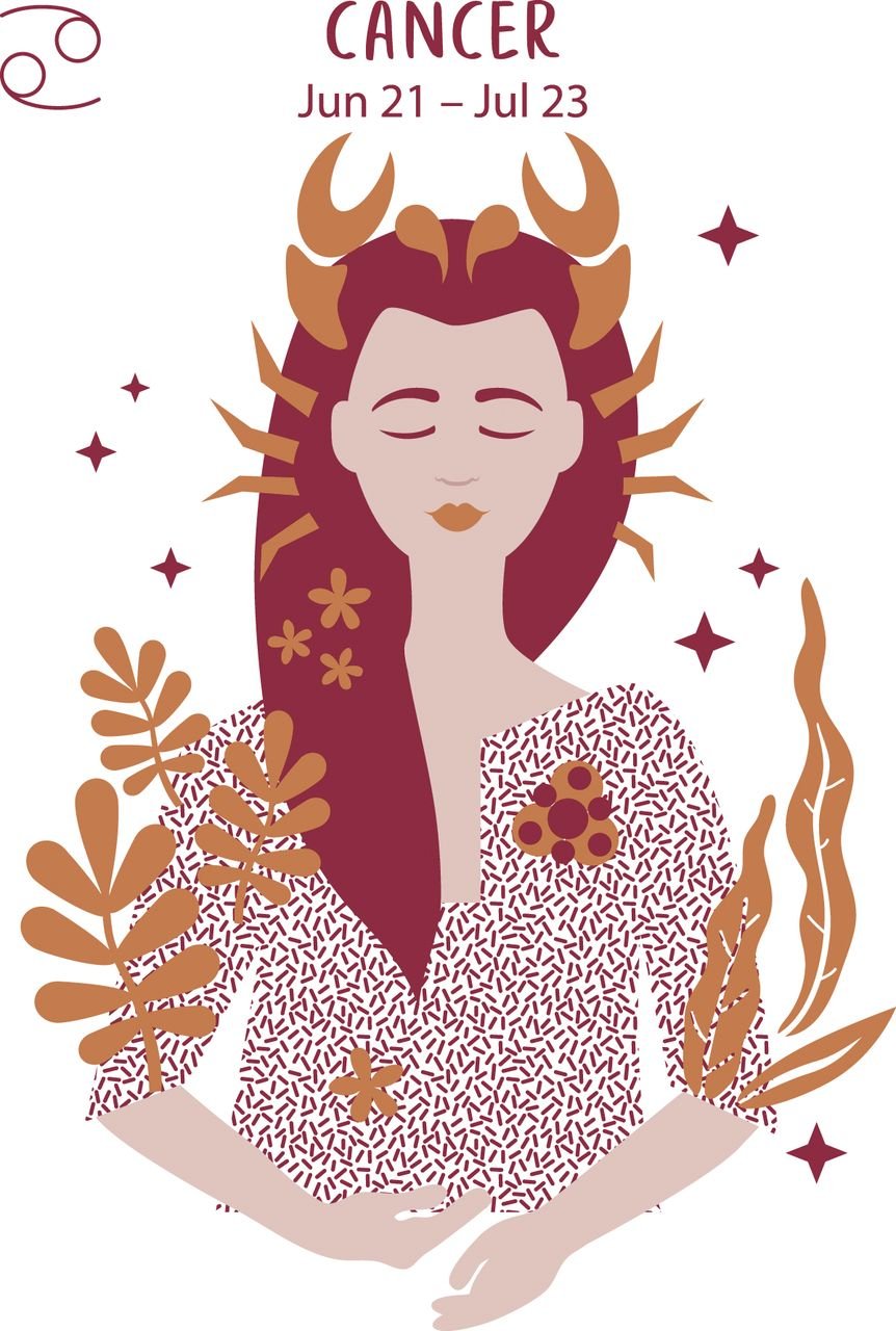 A feminine animation representing the star sign Cancer | Photo: AmoMama