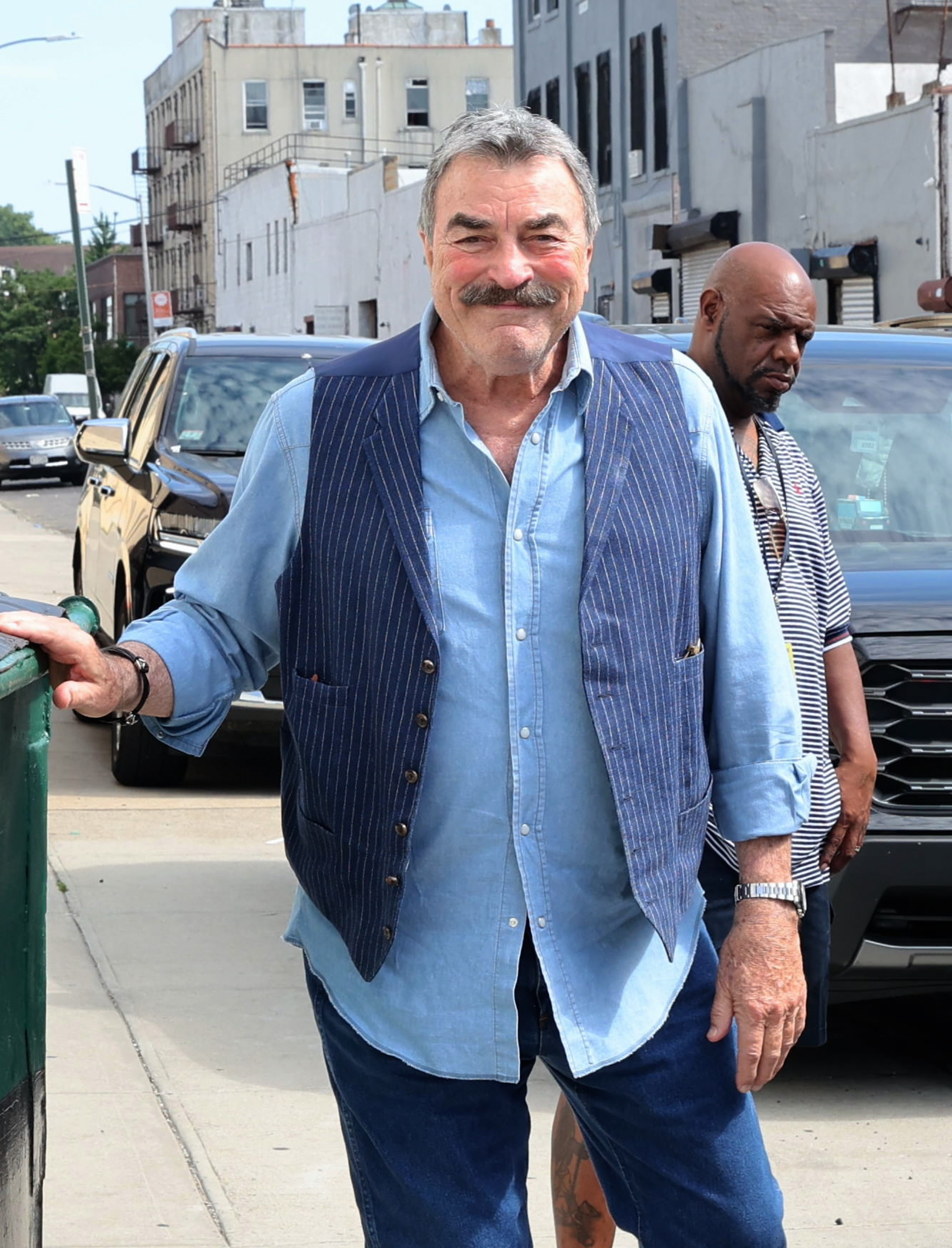 Tom Selleck spotted on the set of "Blue Bloods" in New York City on June 20, 2024 | Source: Getty Images