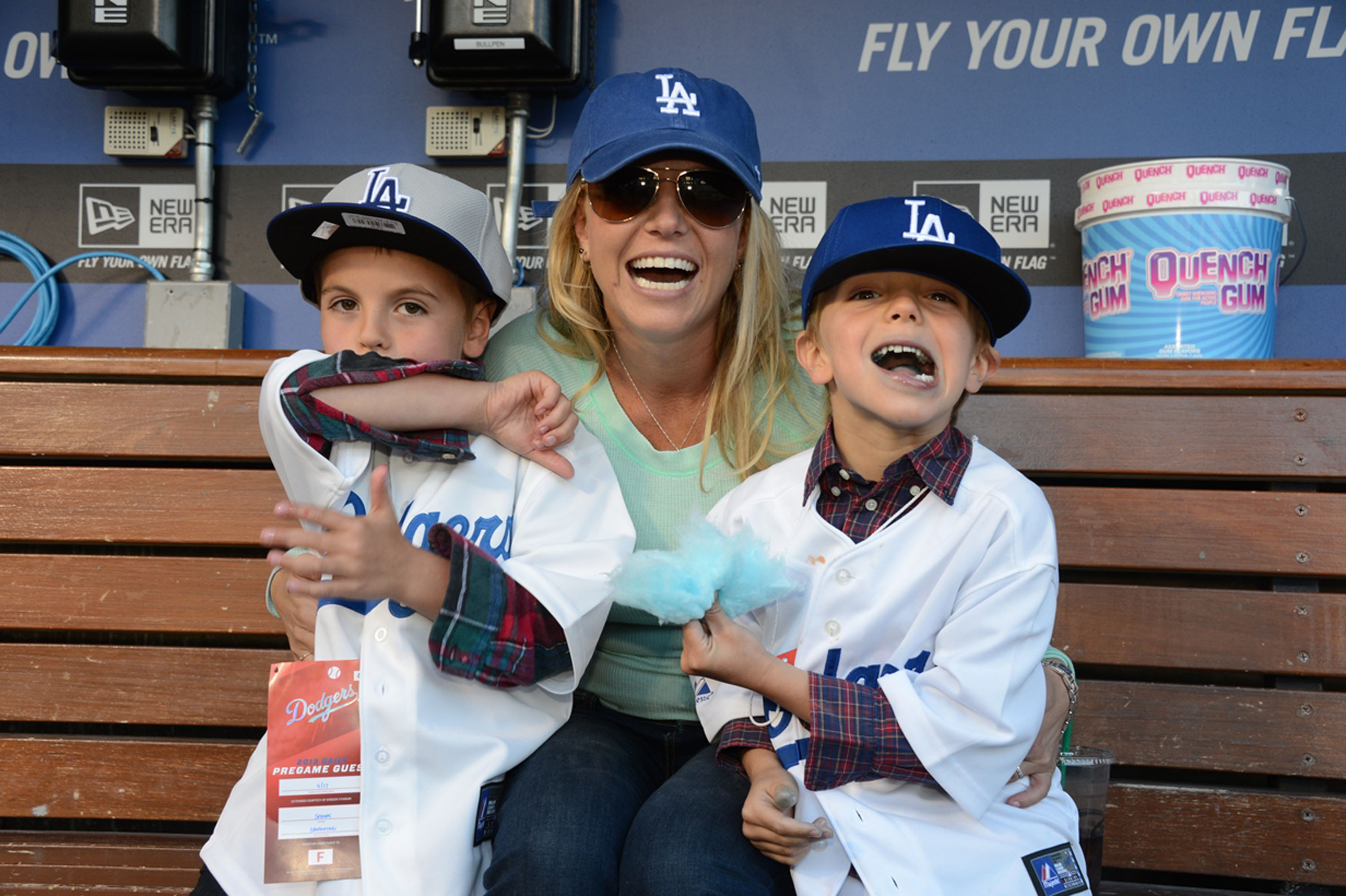 Britney Spears with sons Sean Preston Federline and Jayden James Federline on April 17, 2013 in Los Angeles, California. | Source: Getty Images