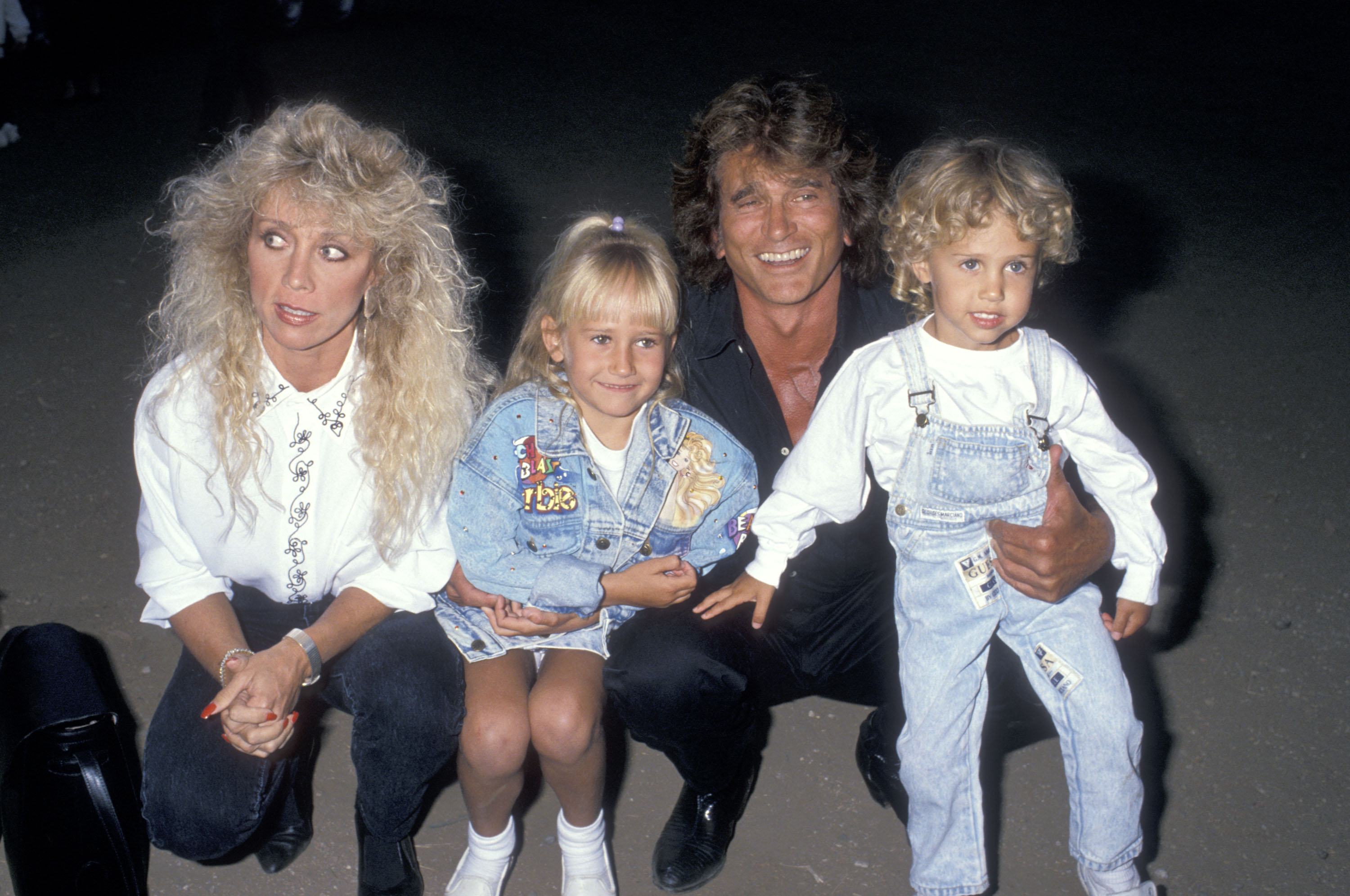 Michael Landon, Cindy Landon, with their daughter Jennifer Landon and son Sean Landon attend the Third Annual Moonlight Roundup Extravaganza on July 29, 1989, at the Calamigos Ranch, in Malibu, California. | Source: Getty Images