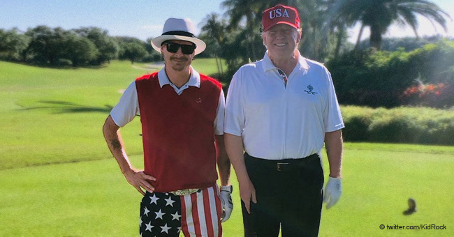 Kid Rock Wears American Flag Pants and Calls Trump a ‘Great Man’ as They Play Golf Together
