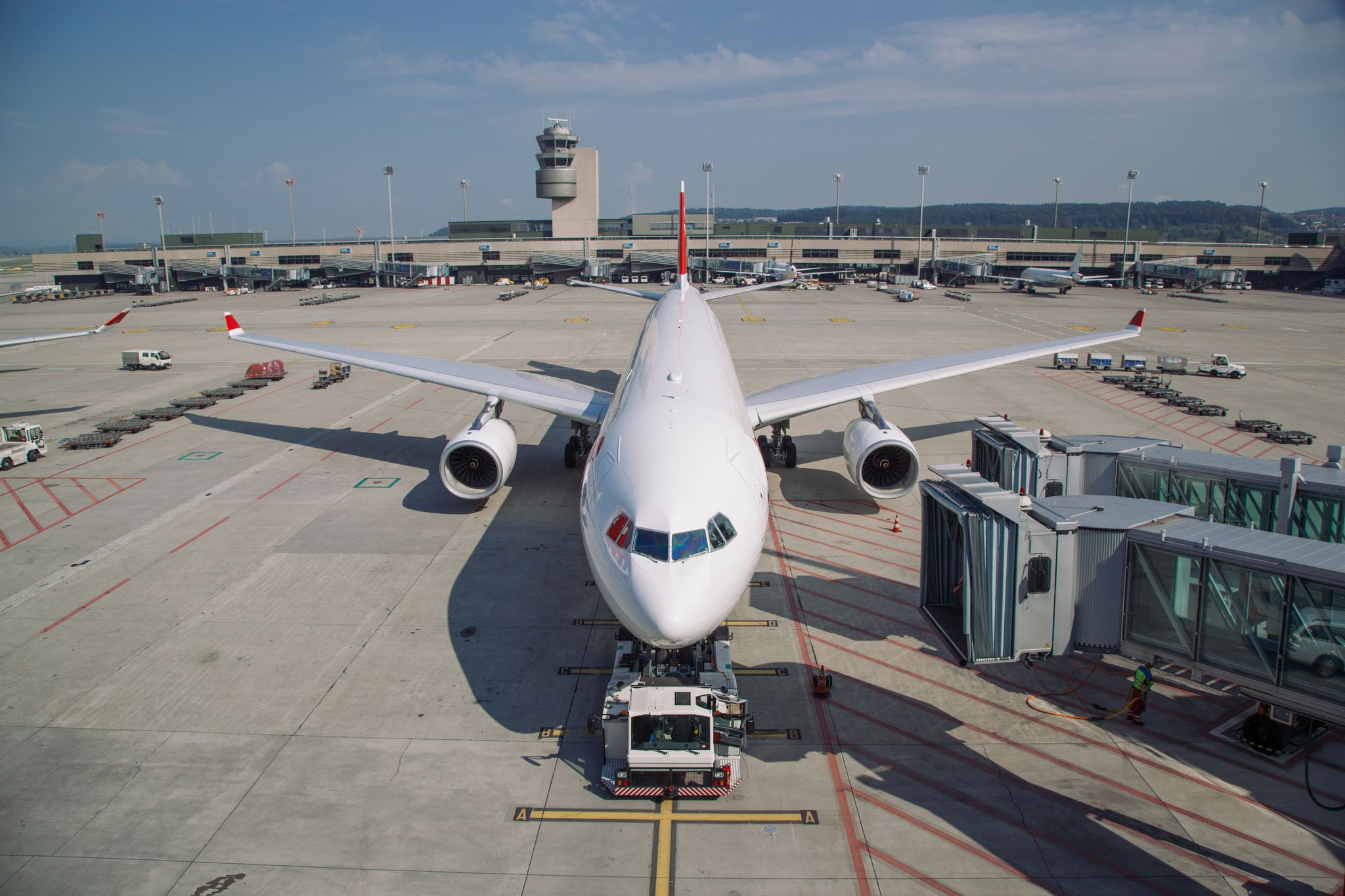 A plane parked in an airport. | Source: Getty Images