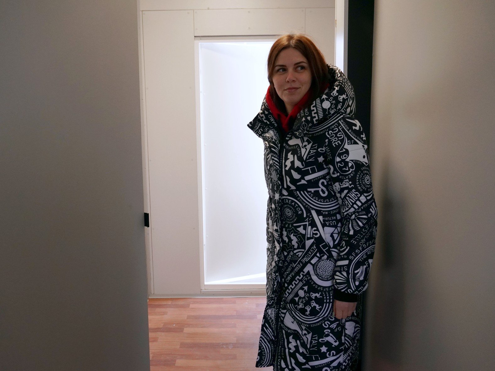 Tetyana in the new modular house | Source: NEST project