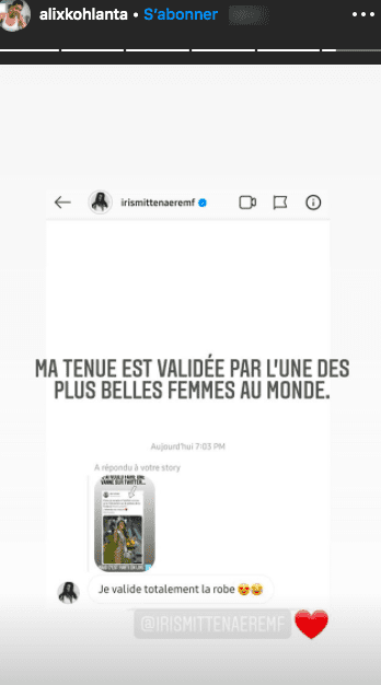Capture d'écran de la story Instagram d'Alix Noblat | Photo : instagram/alixkohlanta/