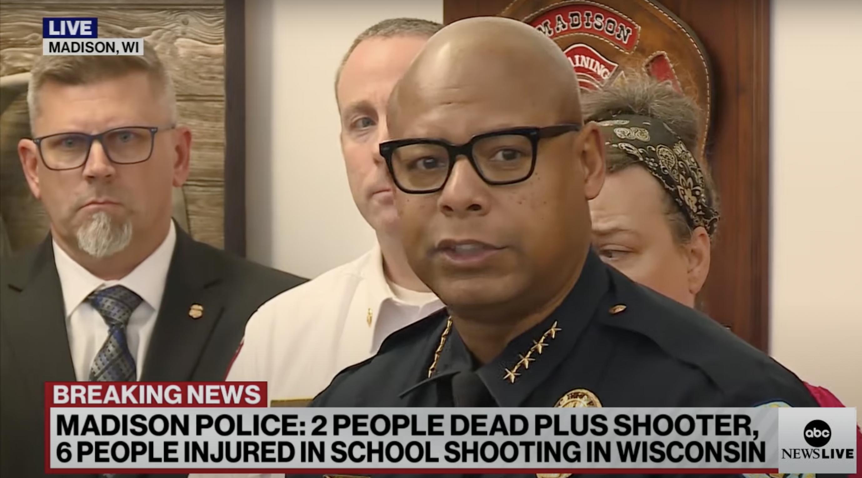 Shon Barnes during a press conference on December 16, 2024, in Madison, Wisconsin. | Source: YouTube/ABCNews