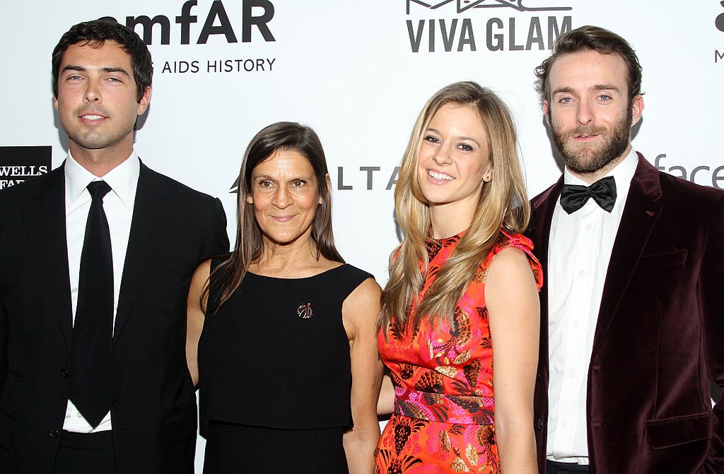 Caleb Wilding, Aileen Getty, Alexandra Wilding and Andrew Wilding at Milk Studios on December 12, 2013 in Los Angeles, California [Left-Right] | Source: Getty Images