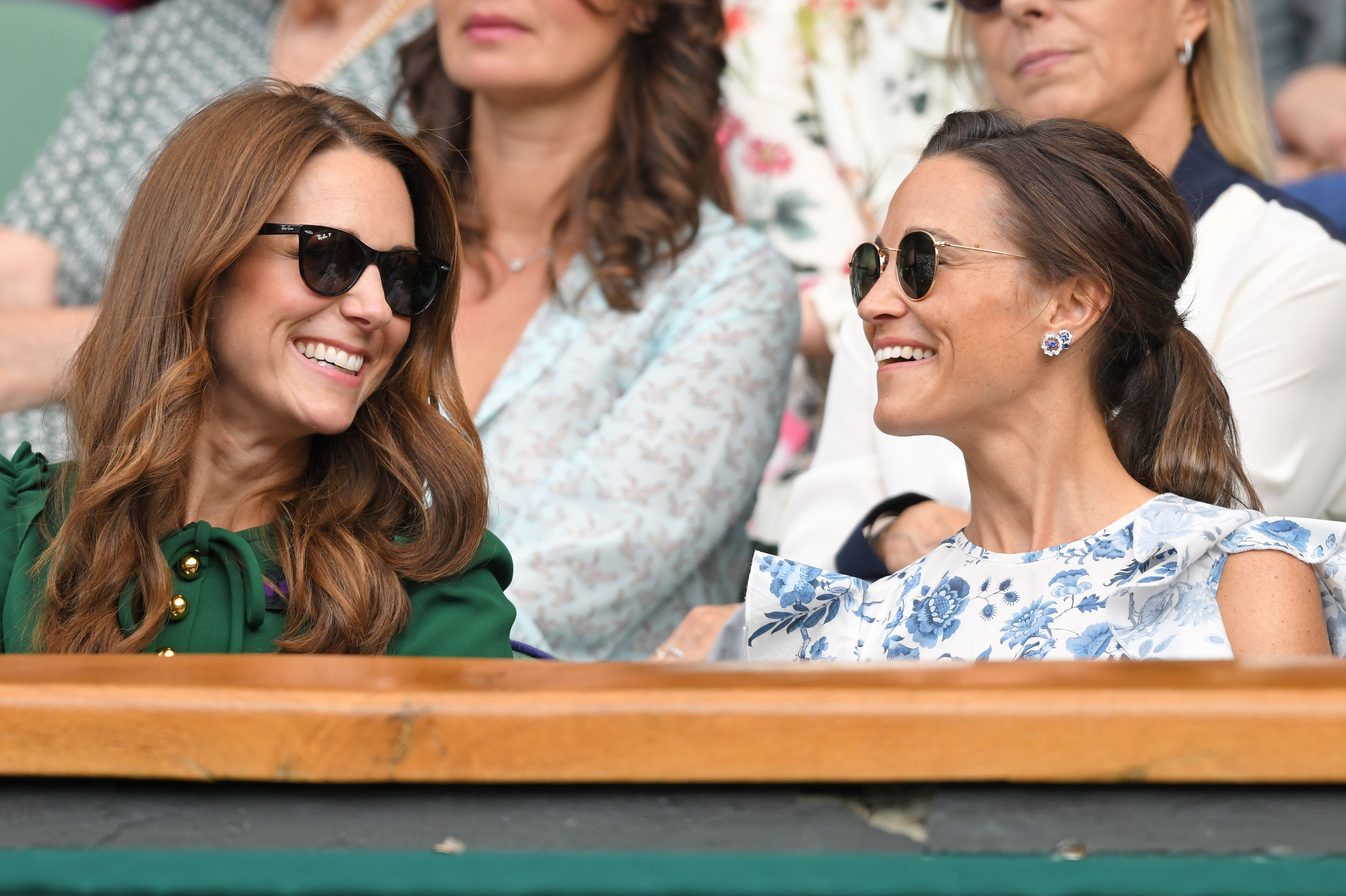 Kate and Pippa Middleton in the Royal Box on Centre Court during day twelve of the Wimbledon Tennis Championships at All England Lawn Tennis and Croquet Club on July 13, 2019, in London, England. | Source: Getty Images