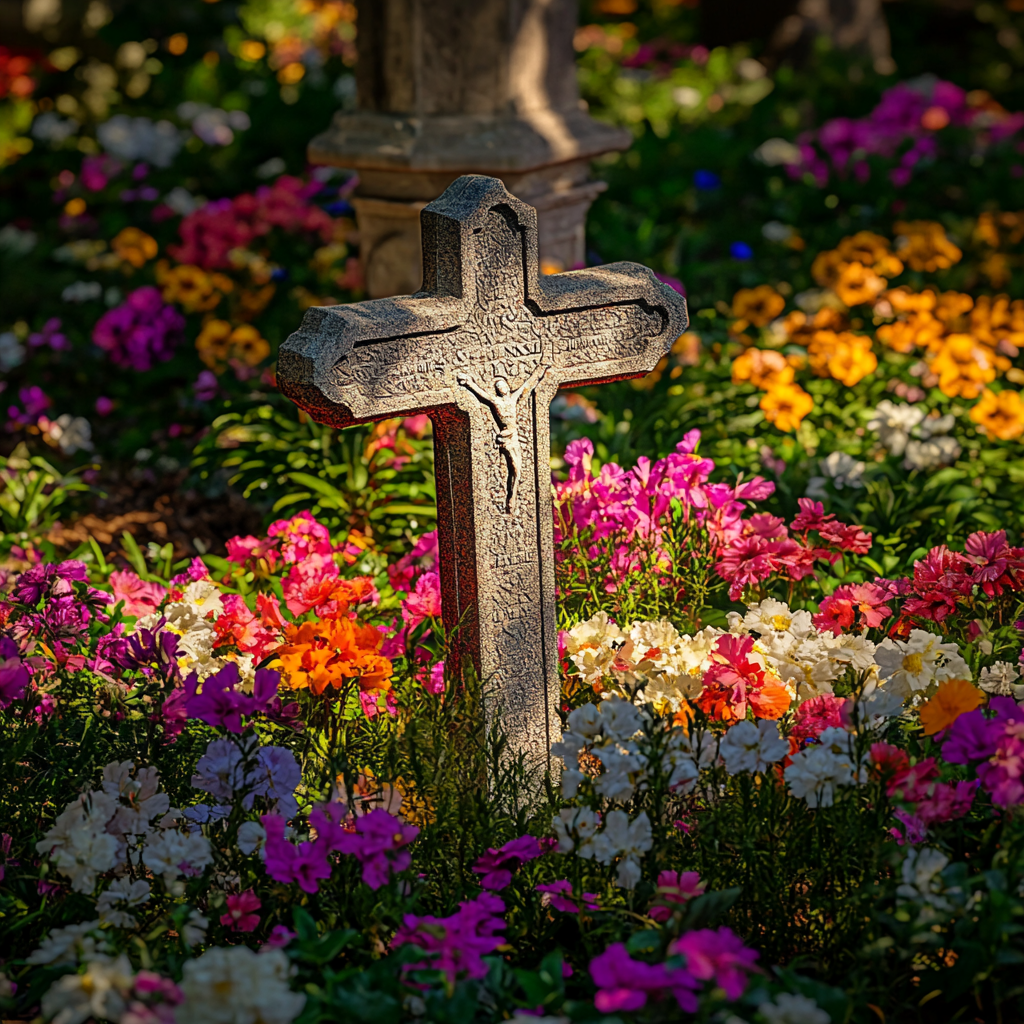 A cross with flowers | Source: Midjourney