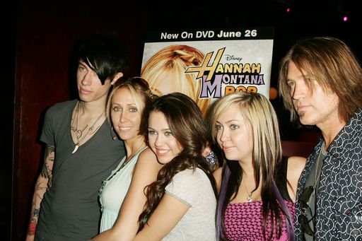 Trace, Leticia, Miley, Brandi, and Billy Ray Cyrus celebrate the release of Miley's new DVD "Hannah Montana 2" at Hollywood & Highland | Photo: Getty Images