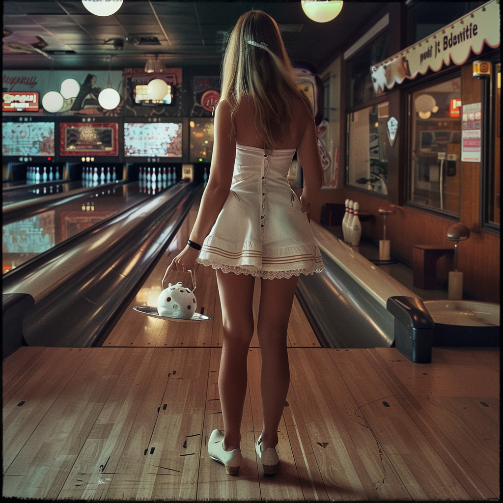 A waitress at a bowling alley | Source: Midjourney
