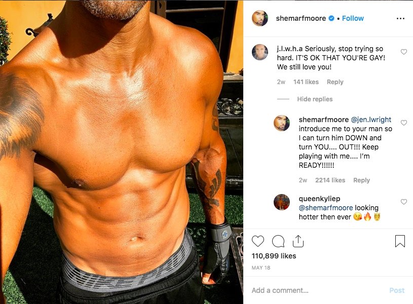 Shemar Moores Post auf Instagram und angehangene Kommentare der Fans, 18. Mai 2019 | Quelle: Instagram / @shemarfmoore Shemar Moores Post auf Instagram und angehangene Kommentare der Fans, 18. Mai 2019 | Quelle: Instagram / @shemarfmoore