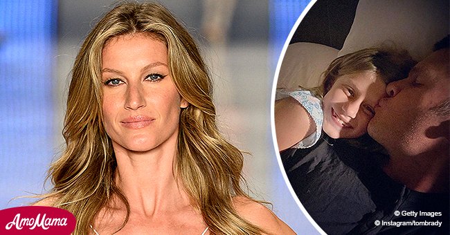 Tom Brady S Daughter Vivian Looks Like Mom Gisele Bundchen In A New Pic Cuddled Up Next To Dad