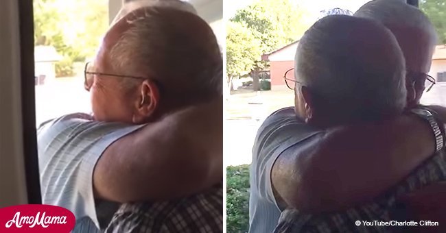 Long-lost army friends reunite with tearful embrace after 58 years