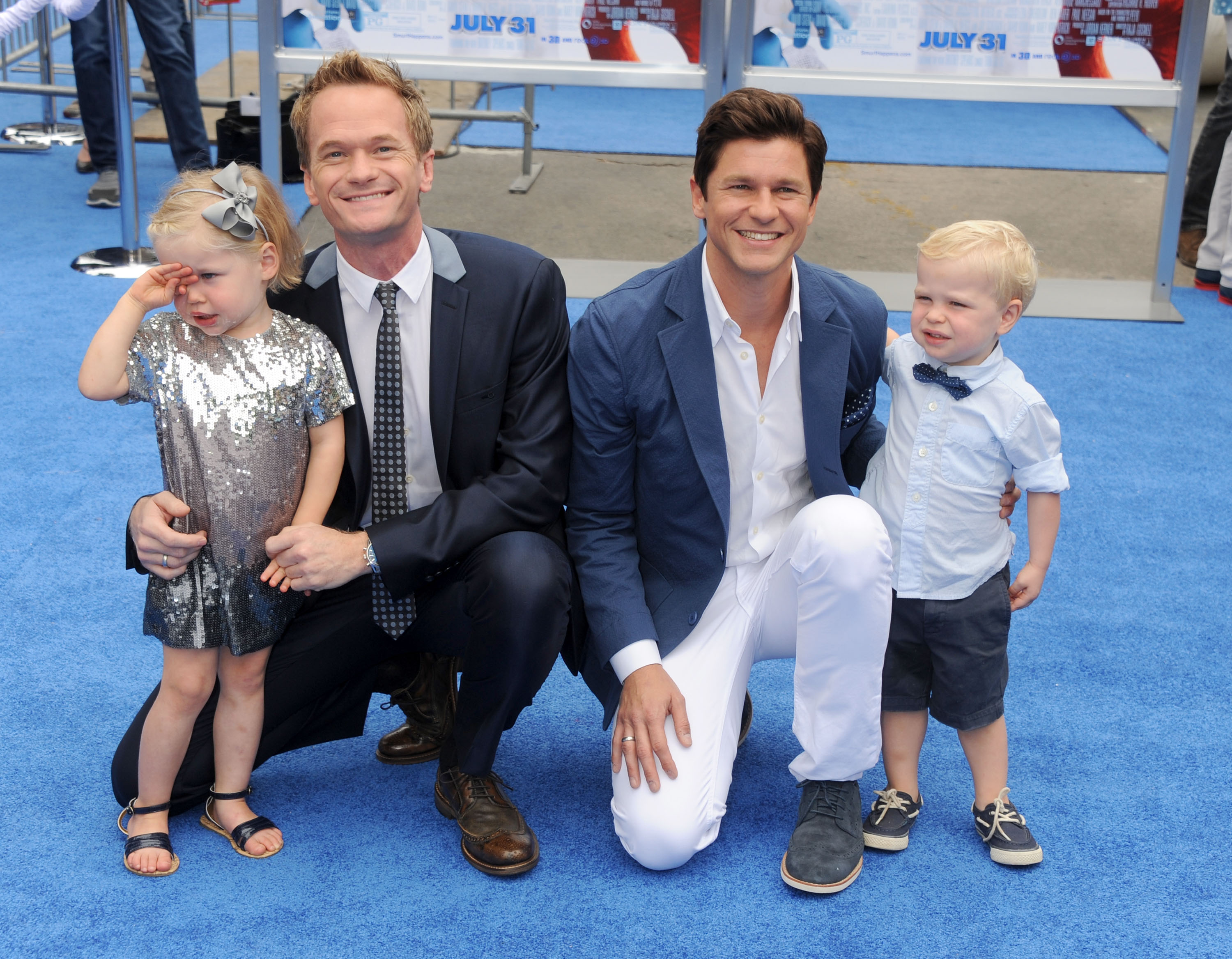 Neil Patrick Harris and his family at the Los Angeles premiere of "Smurfs 2" at Regency Village Theatre on July 28, 2013, in Westwood, California. | Source: Getty Images