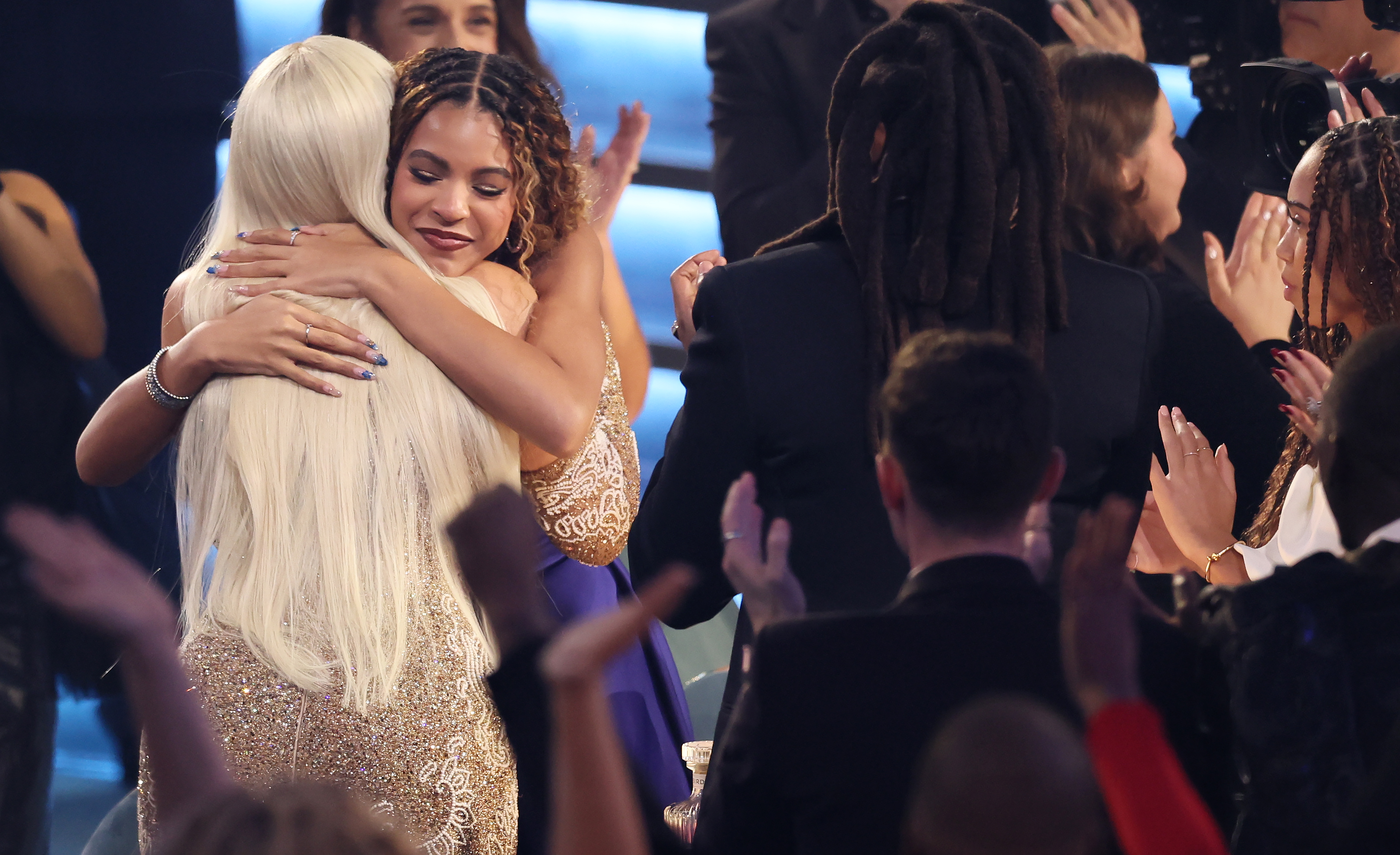 Blue Ivy reacts as Beyonce wins Album of the Year at the 67th Grammys Awards held at the Crypto.com Arena in Los Angeles, California, on February 2, 2025 | Source: Getty Images