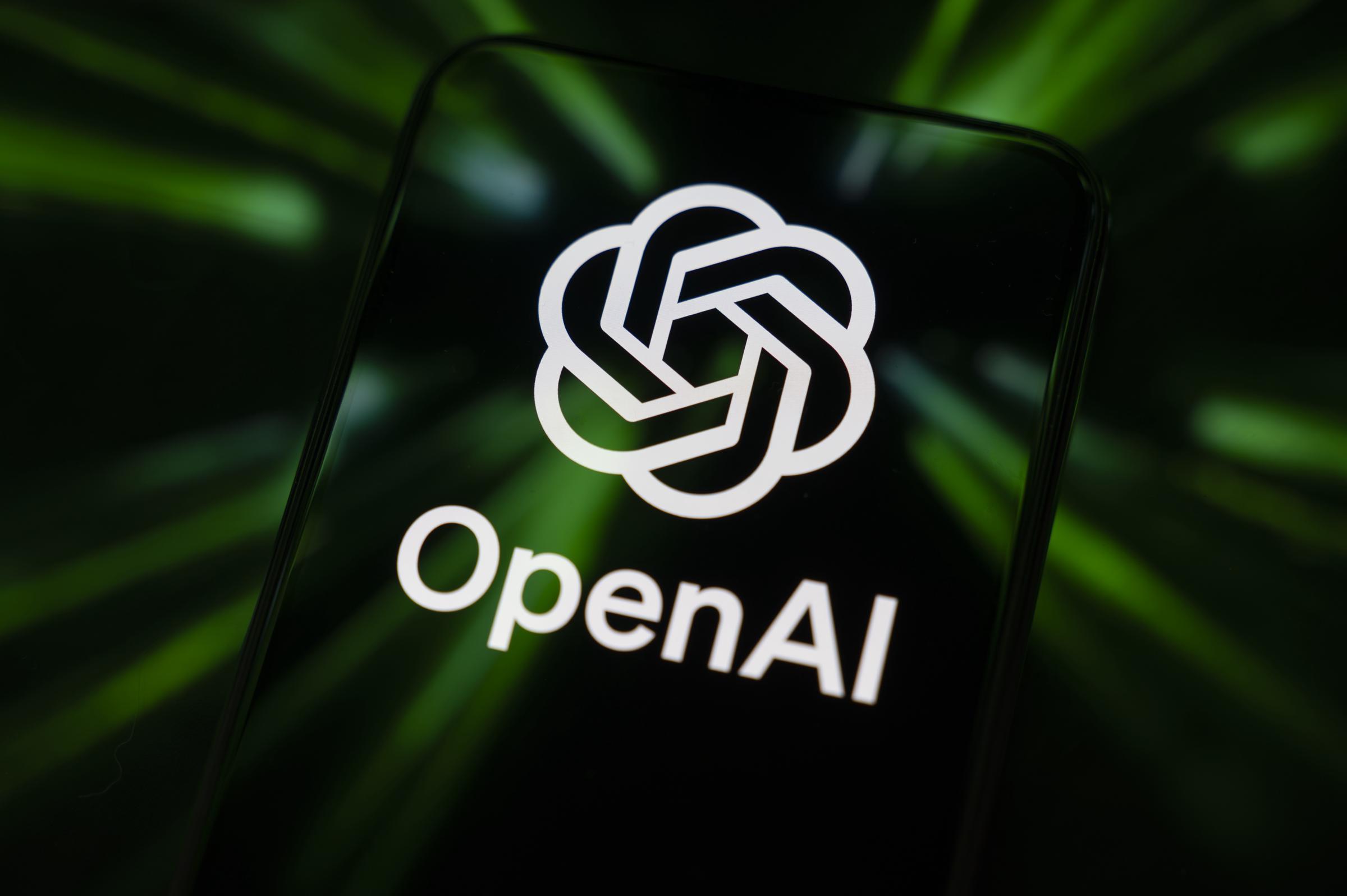 A photo of the OpenAI logo on a smartphone; image taken in Creteil, France on October 1, 2025. | Source: Getty Images