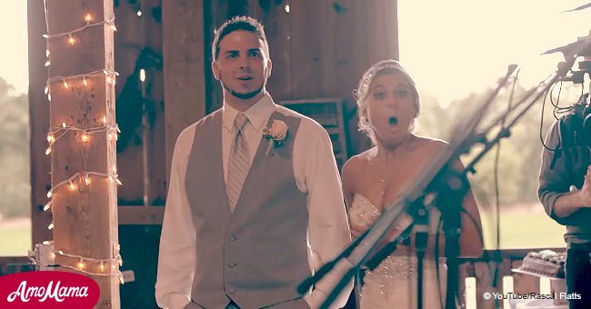 Bride & groom waited for DJ to play a special song. But they didn't expect to see famous stars