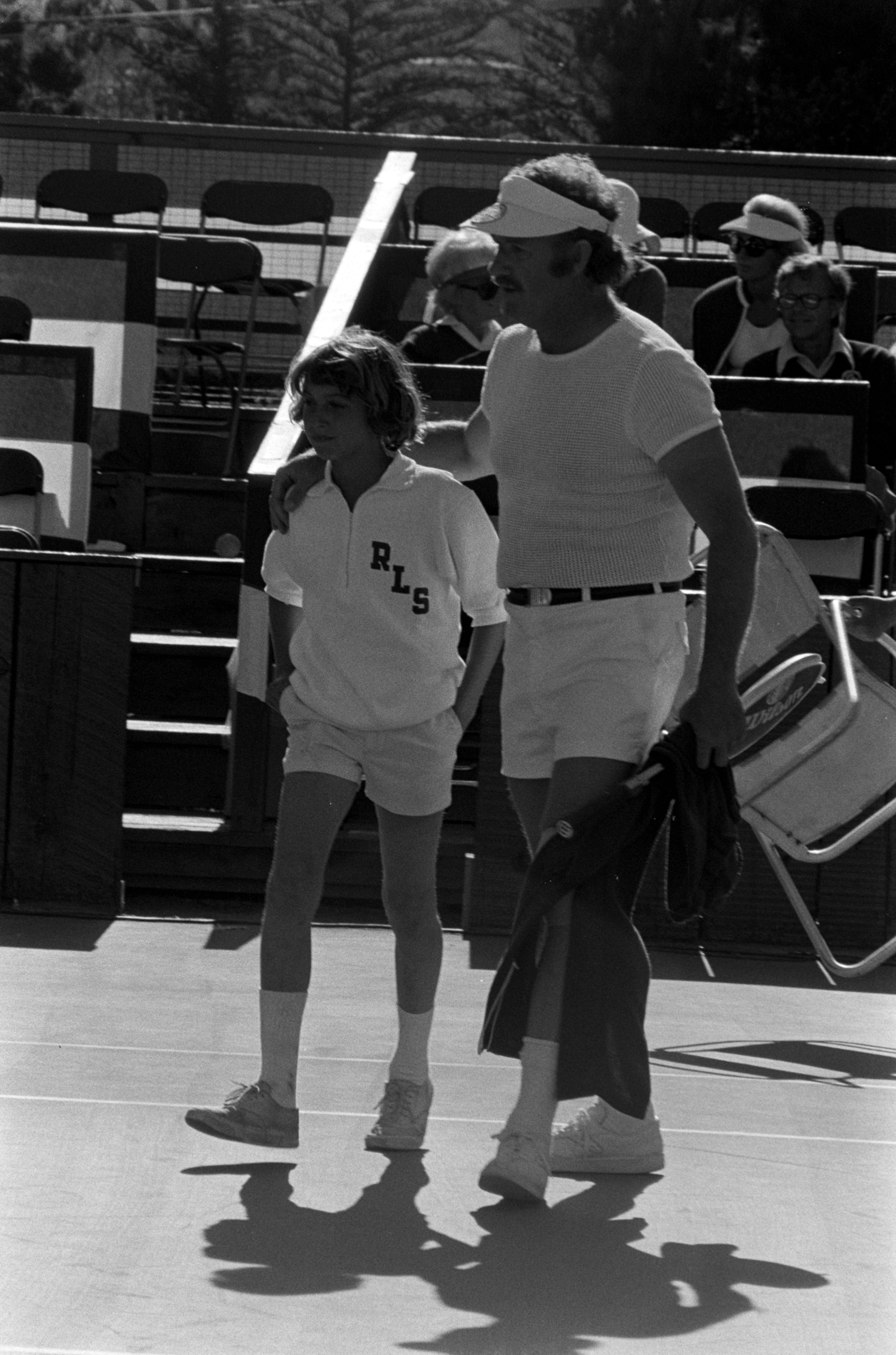 Christopher and Gene Hackman at the Fourth Annual Clint Eastwood Celebrity Tennis Tournament in Pebble Beach, California on July 7, 1973. | Source: Getty Images