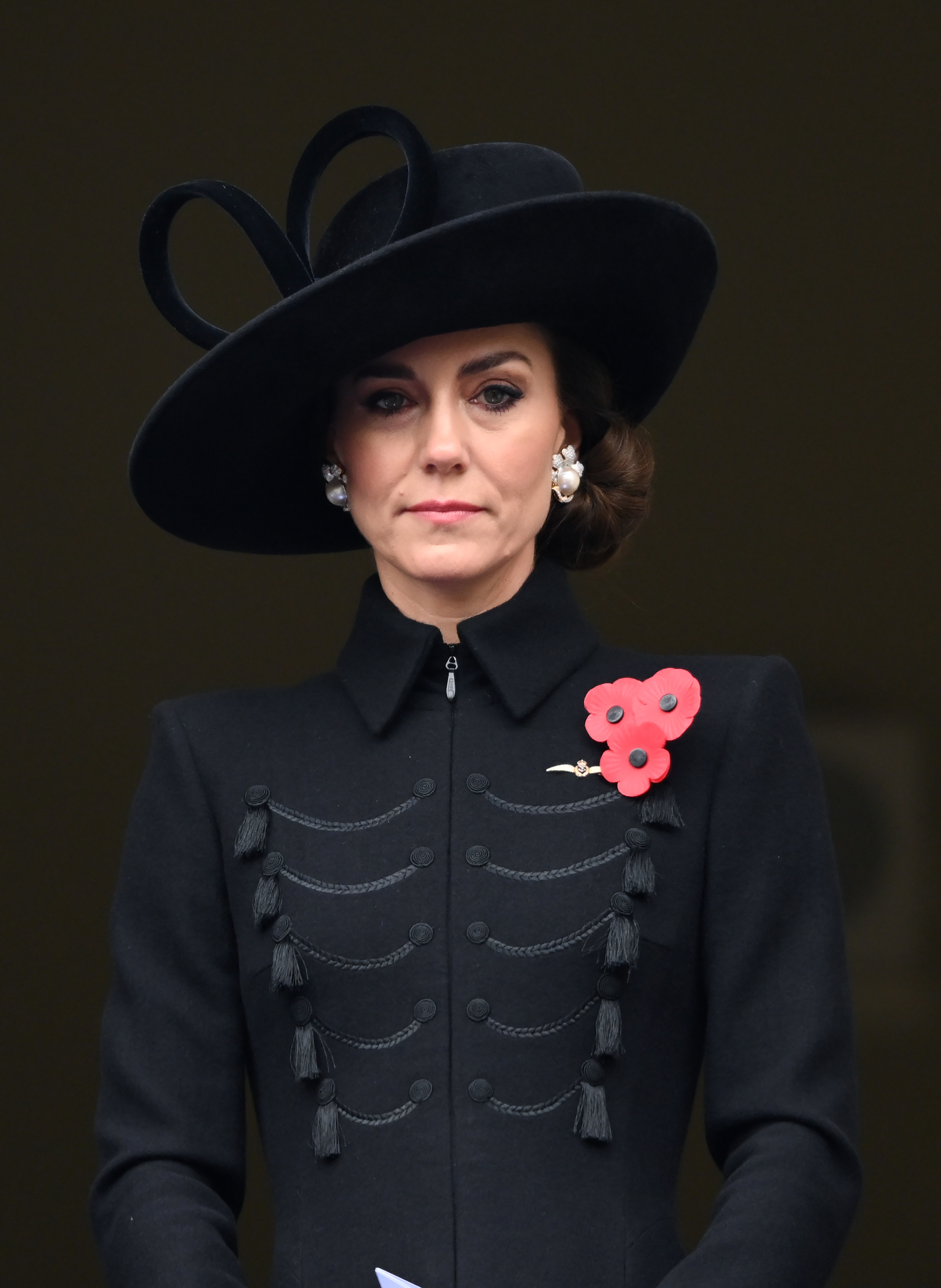 Kate Middleton at the National Service of Remembrance at The Cenotaph on November 12, 2023 in London, England | Source: Getty Images