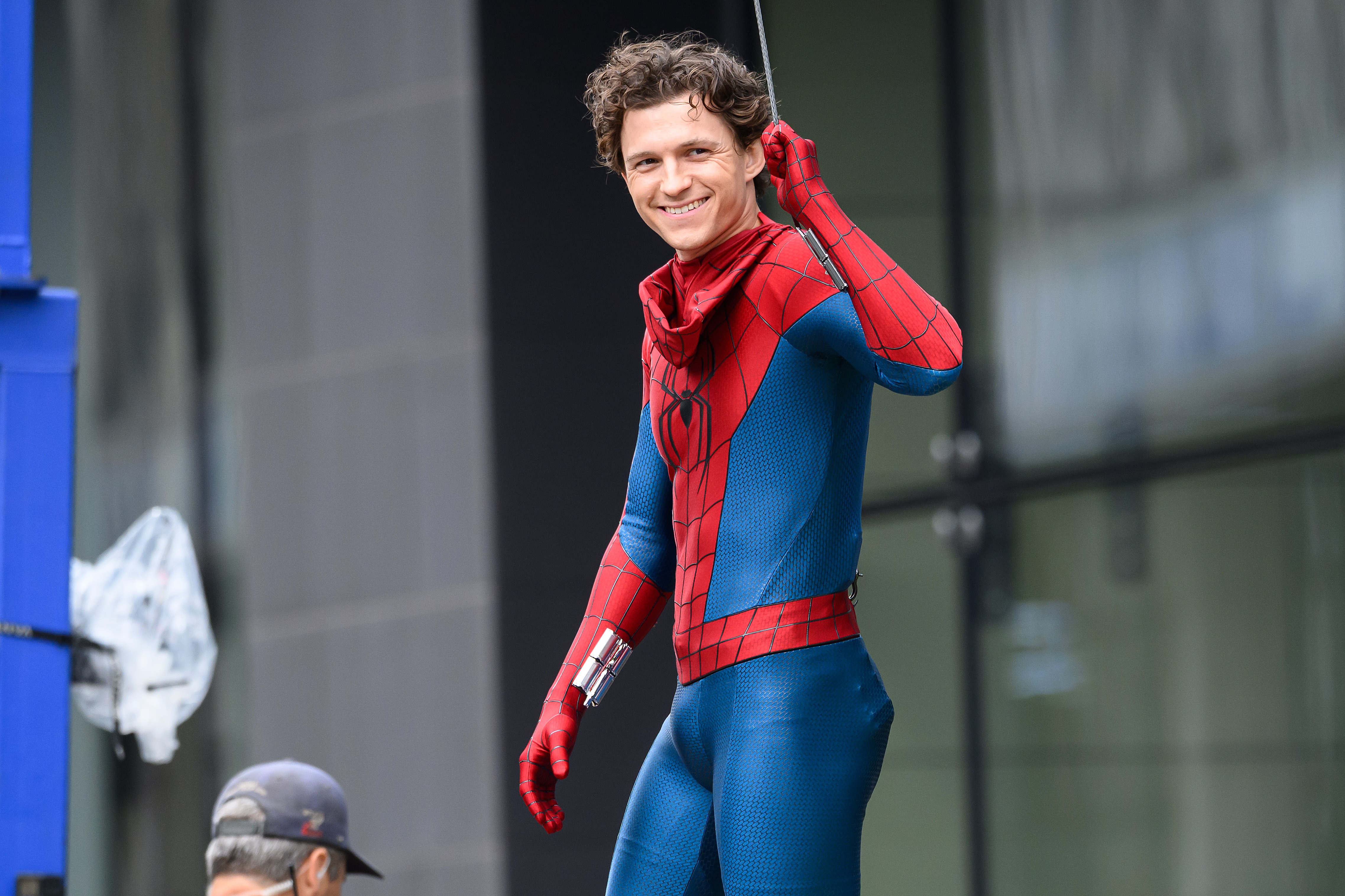 Tom Holland is on the set of "Spider-Man: Brand New Day" in Glasgow, Scotland on August 3, 2025 | Source: Getty Images
