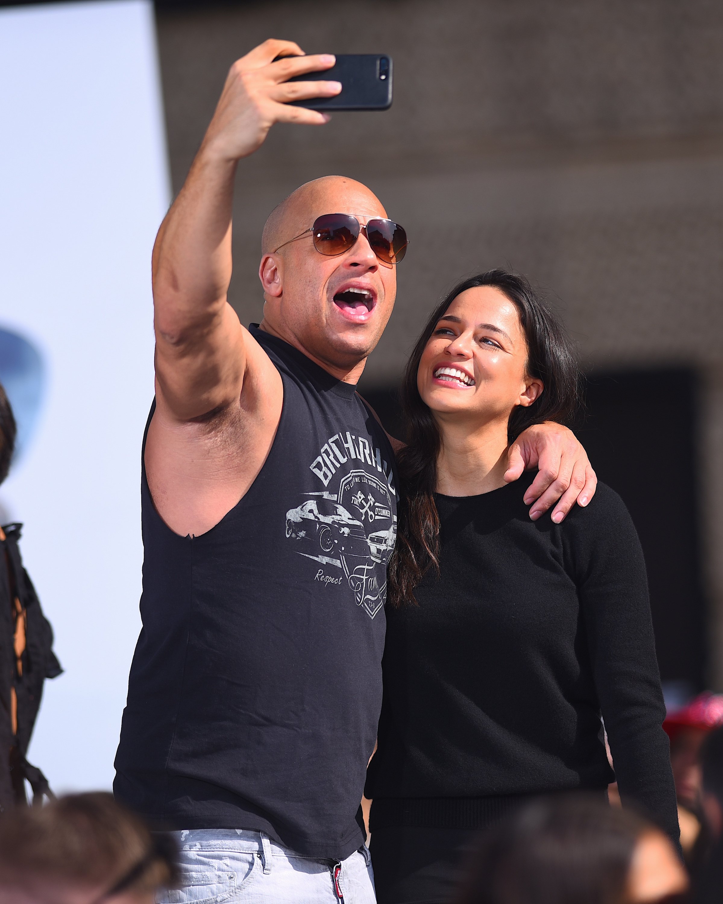 Vin Diesel ve Michelle Rodriguez, 11 Nisan 2017'de New York'ta bir 'Hızlı ve Öfkeli' film etkinliğinde resmedildi |  Kaynak: Getty Images
