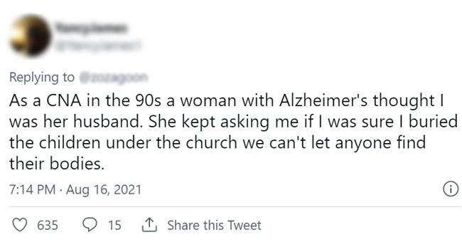 A nurse tweets about her patient's confession before death. | Source: twitter.com/YancyJames1