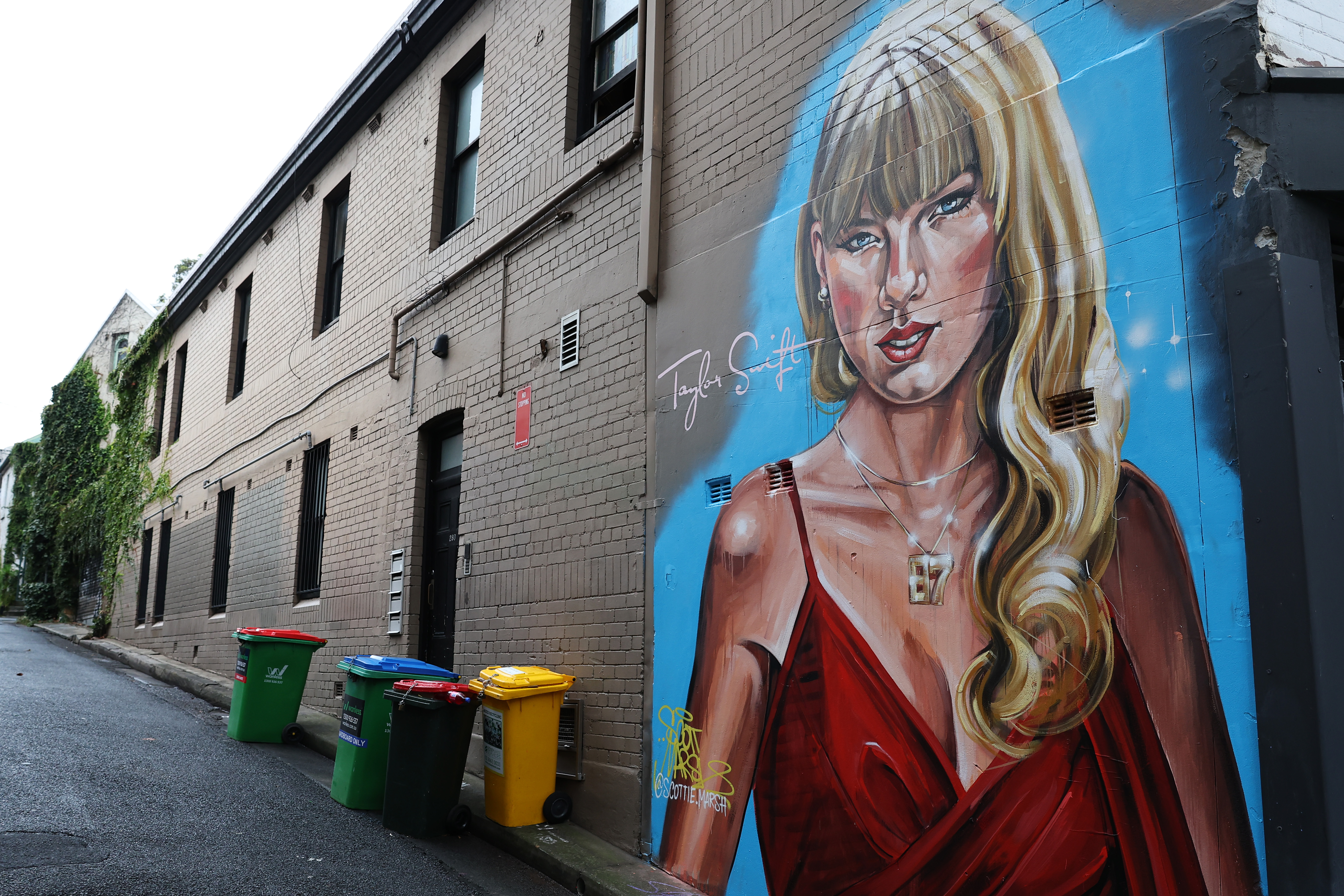 A mural of Taylor Swift is seen on a wall on Crown Street, Surry Hills in Sydney, Australia, on February 19, 2024. | Source: Getty Images