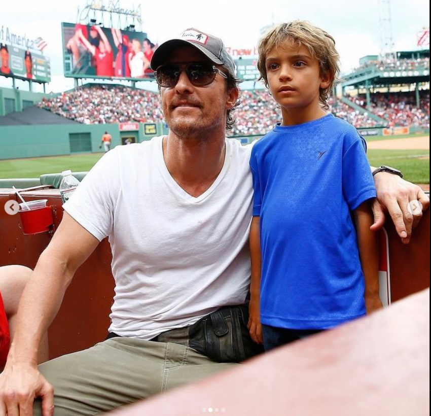 Matthew McConaughey and his son Levi as a child, in a photo shared on Instagram in November 2023 | Source: Instagram.com/levimcconaughey