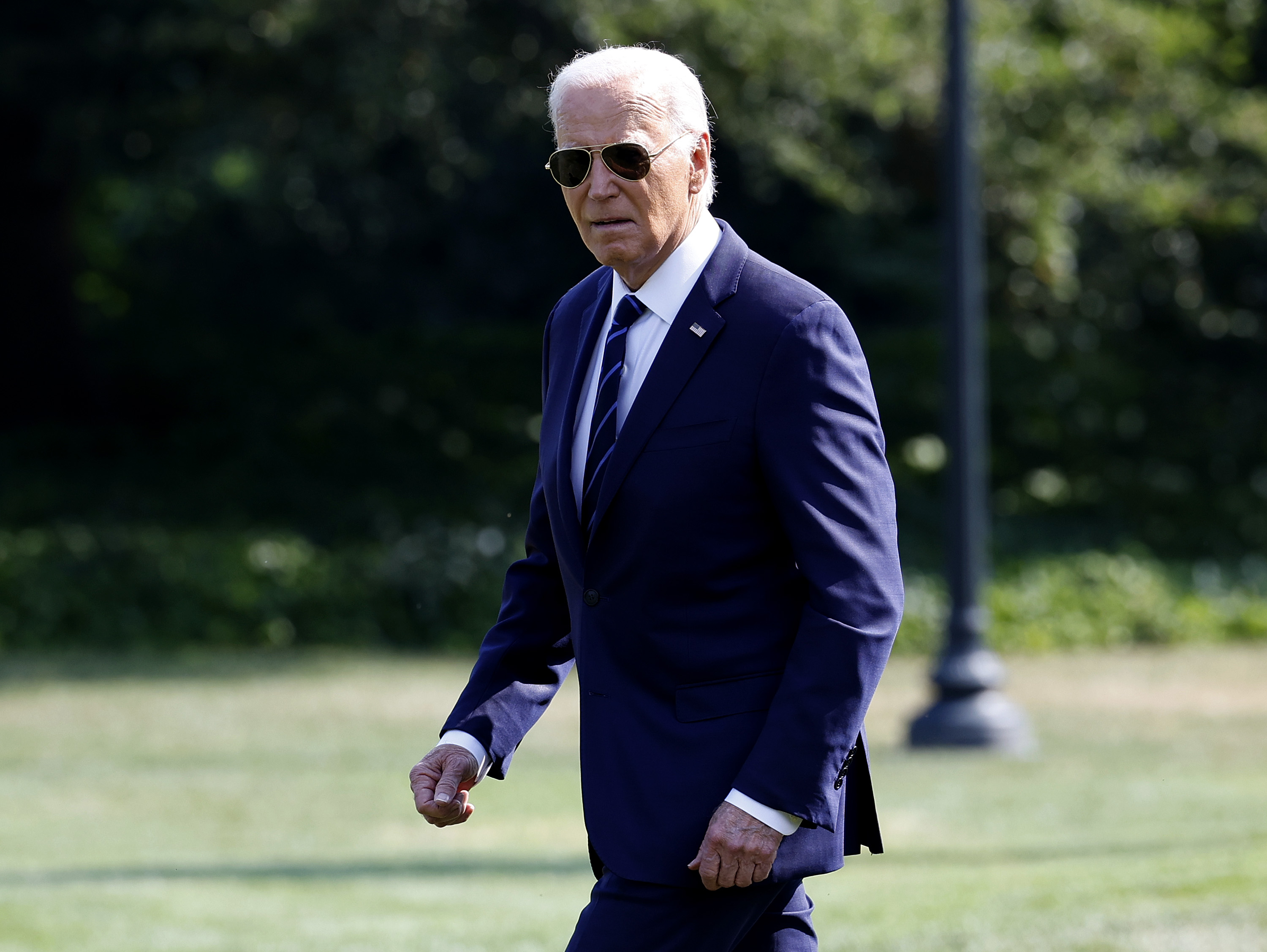 Joe Biden departs the White House on July 15, 2024 in Washington, DC. | Source: Getty Images
