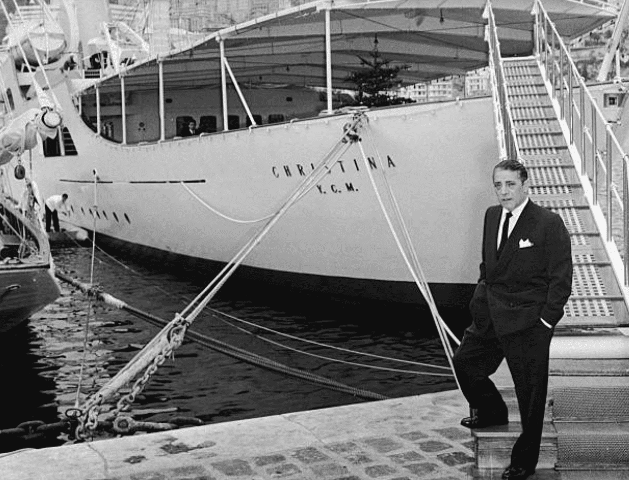Aristotle Onassis charting the Christina O yacht in1950, Italy | Getty Images