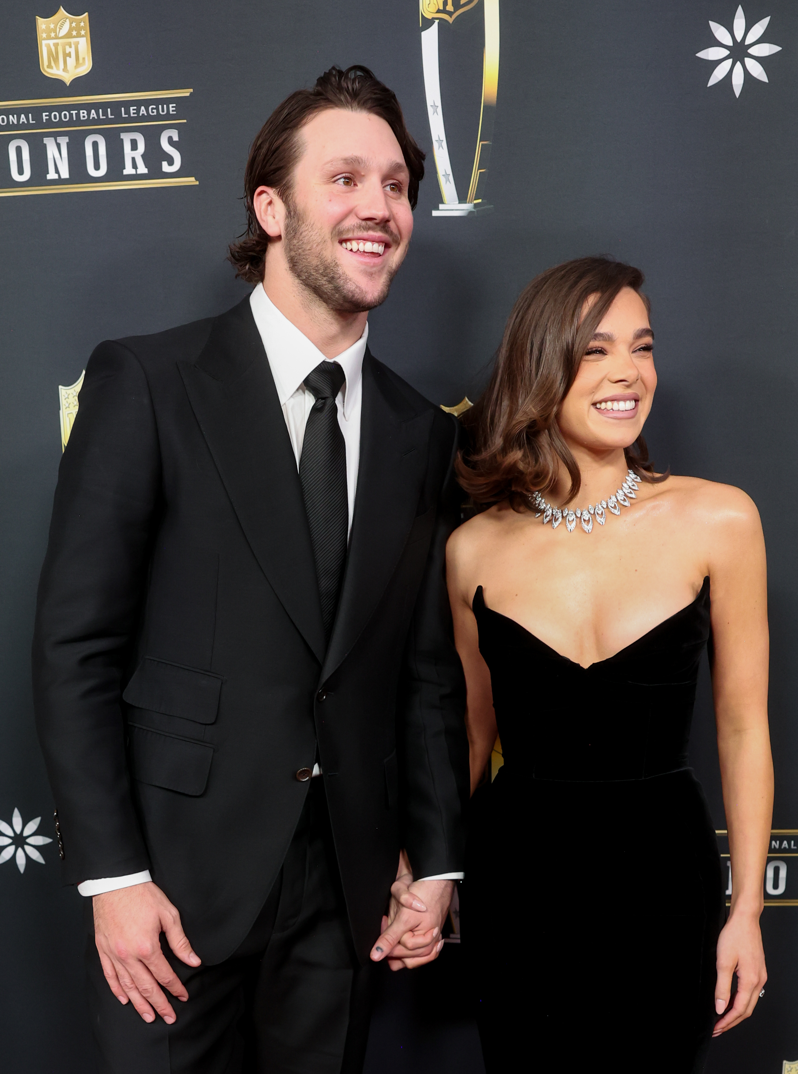 Josh Allen and Hailee Steinfeld at the 14th Annual NFL Honors held at Saenger Theatre on February 6, 2025, in New Orleans, Louisiana | Source: Getty Images