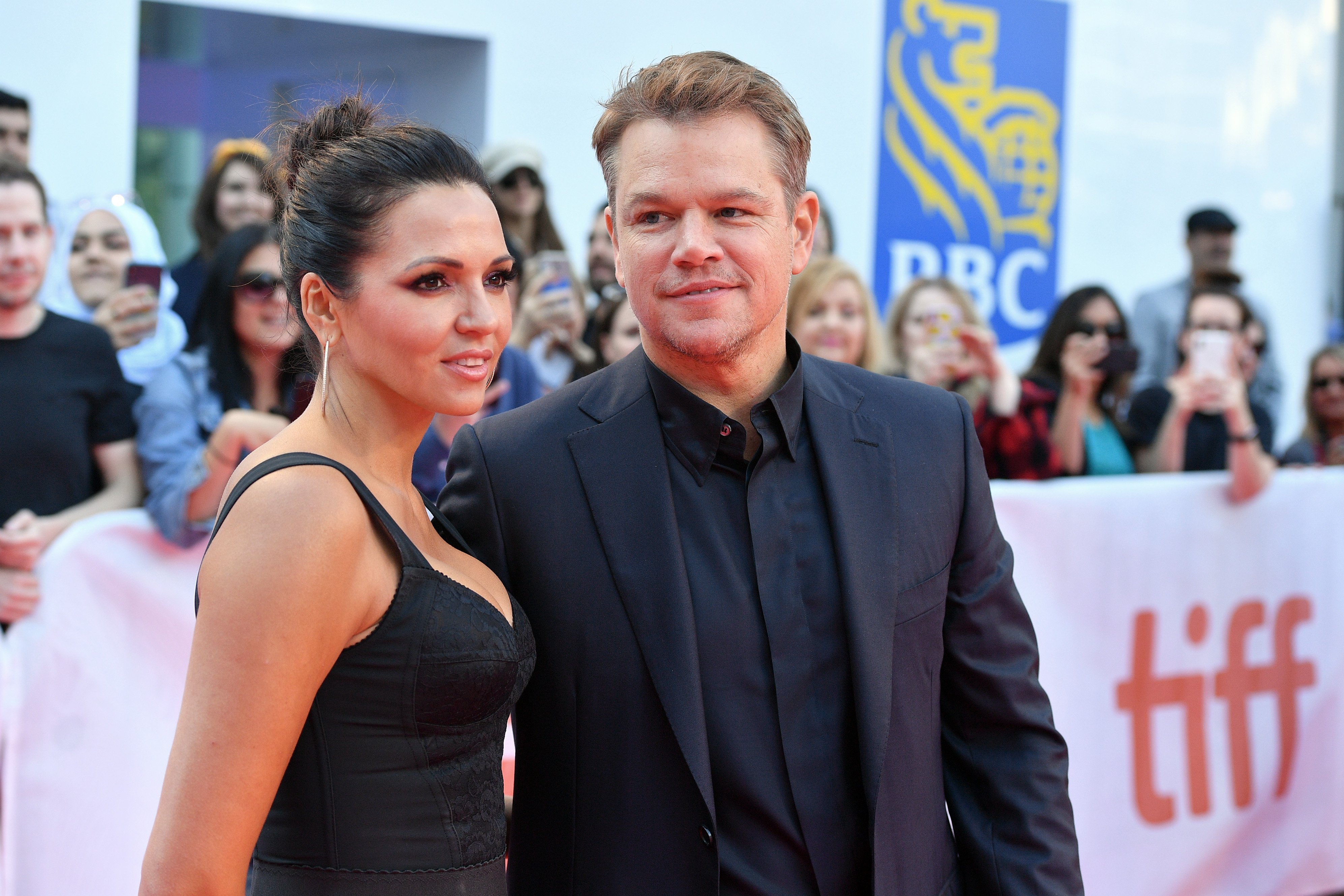 Luciana Barroso and Matt Damon attend the "Ford v Ferrari" premiere during the 2019 Toronto International Film Festival at Roy Thomson Hall on September 09, 2019  | Source: Getty Images