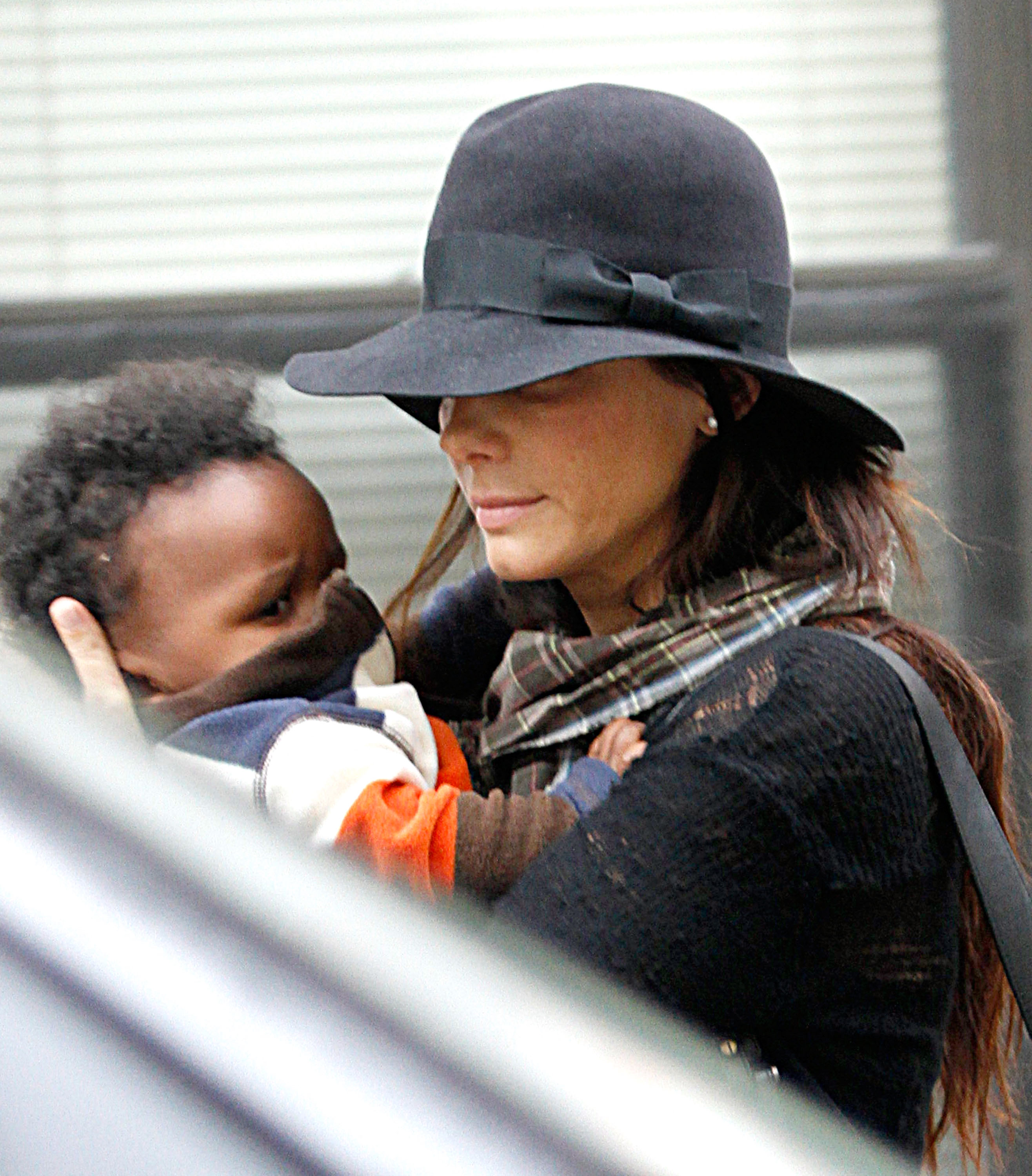 Sandra Bullock and her son Louis are seen on November 6, 2010 in New York City | Source: Getty Images