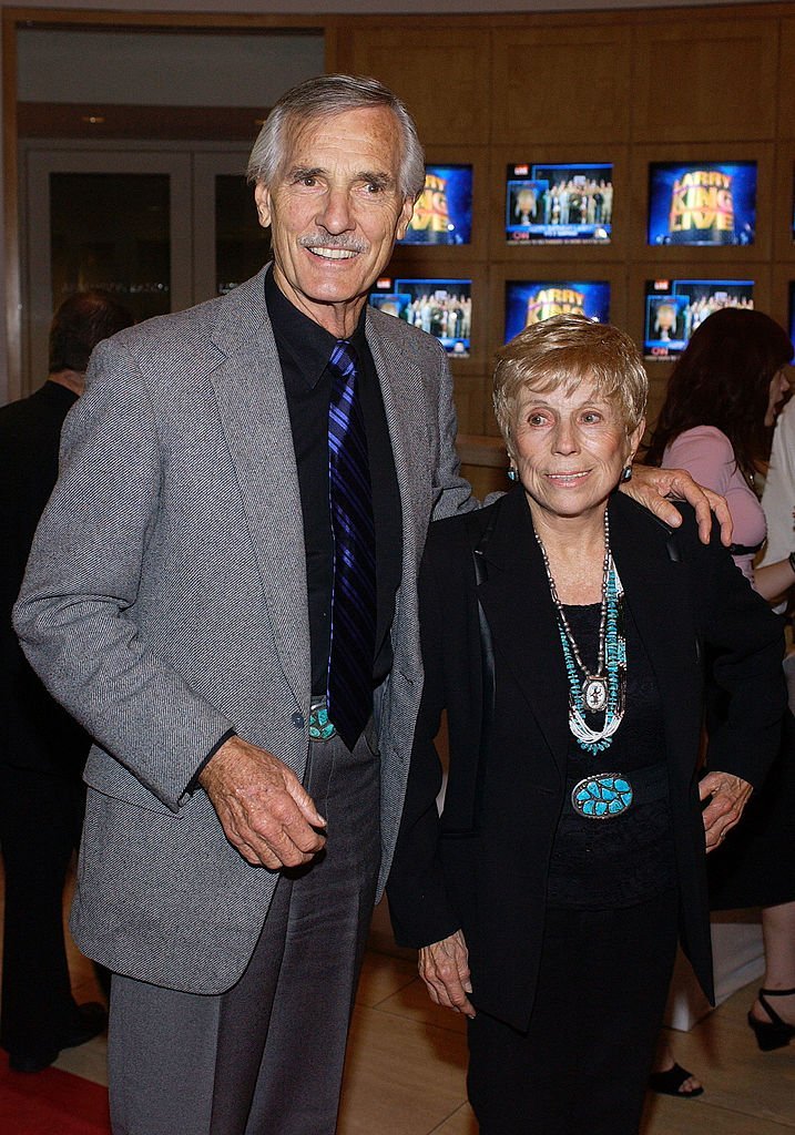 Dennis Weaver and wife Gerry attend a surprise 70th birthday party for television talk show host Larry King  | Getty Images