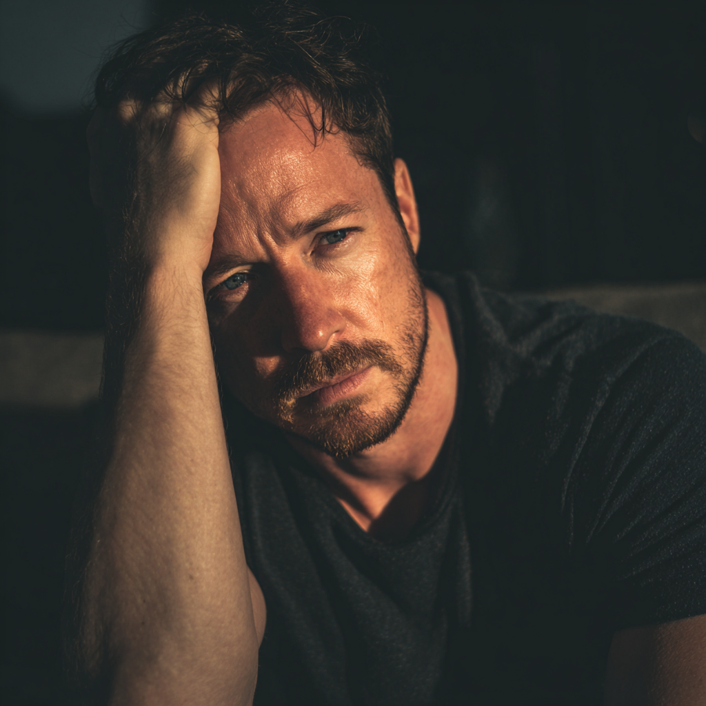 A close-up of an emotional man | Source: Midjourney