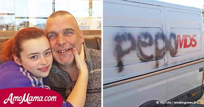 Man, 46, with a wife, aged 19, has 'pedo' written on his car