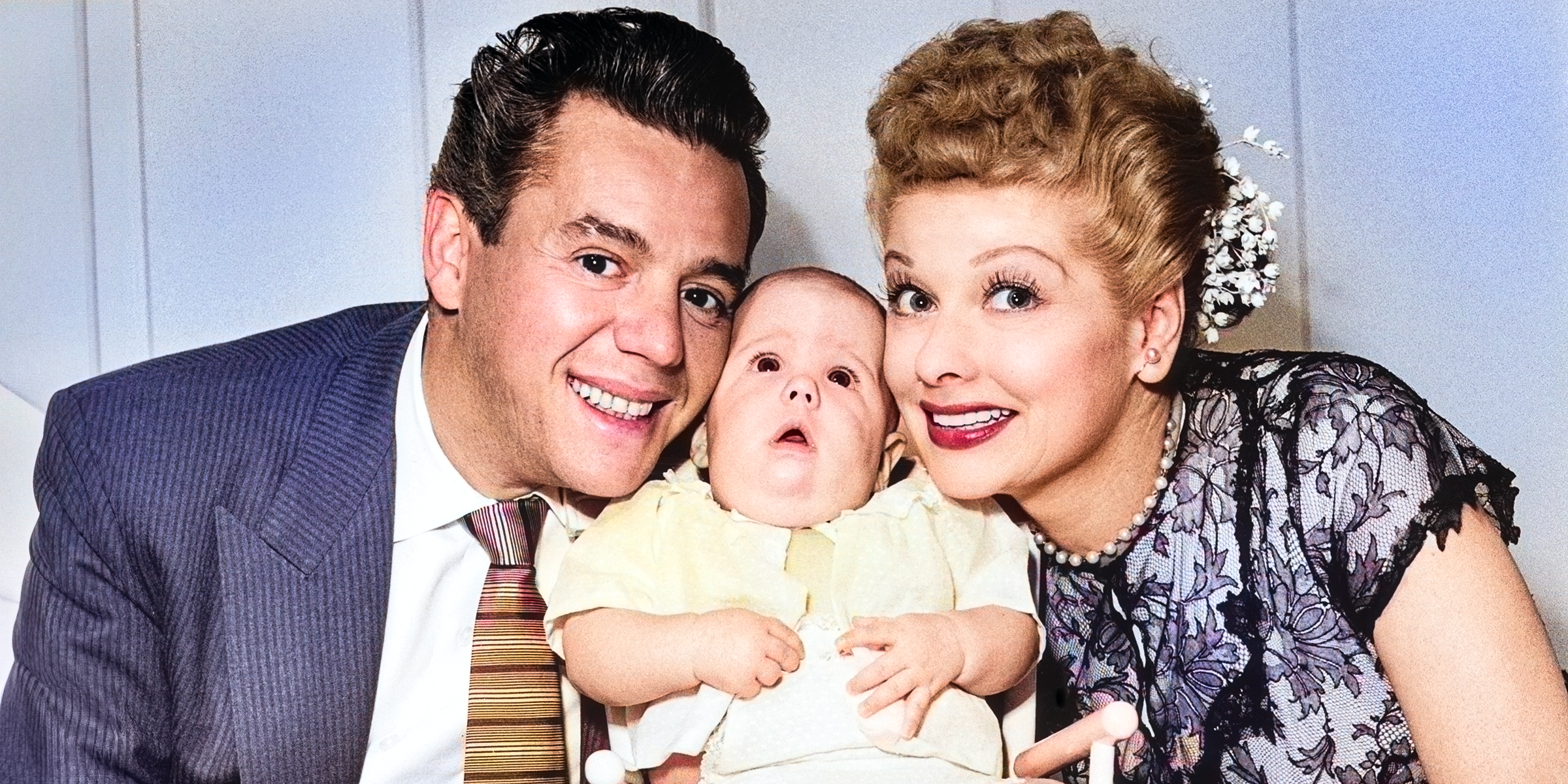 Desi Arnaz, Desi Arnaz Jr., and Lucille Ball, 1953 | Source: Getty Images