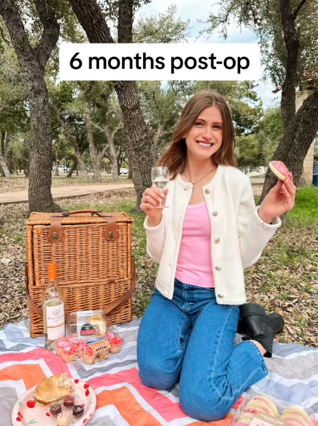 Virginia Elder celebrates six months post-op with a picnic, looking confident and radiant. | Source: TikTok/virginiaeelder