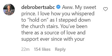 Deborah Roberts' comment under a post made by her husband, Al Roker. | Photo: Instagram/alroker